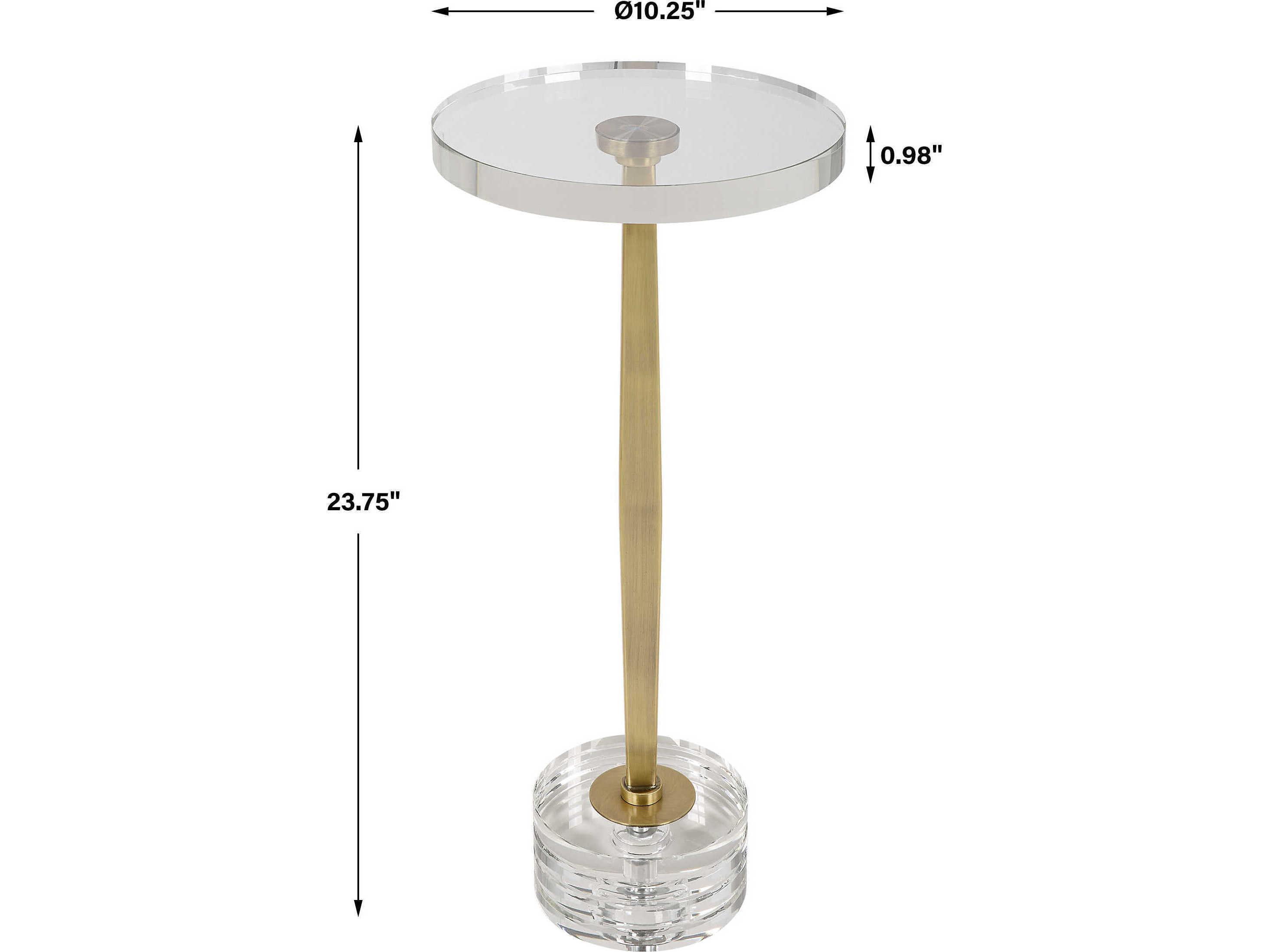 Uttermost Groove Round Brushed Gold End Table