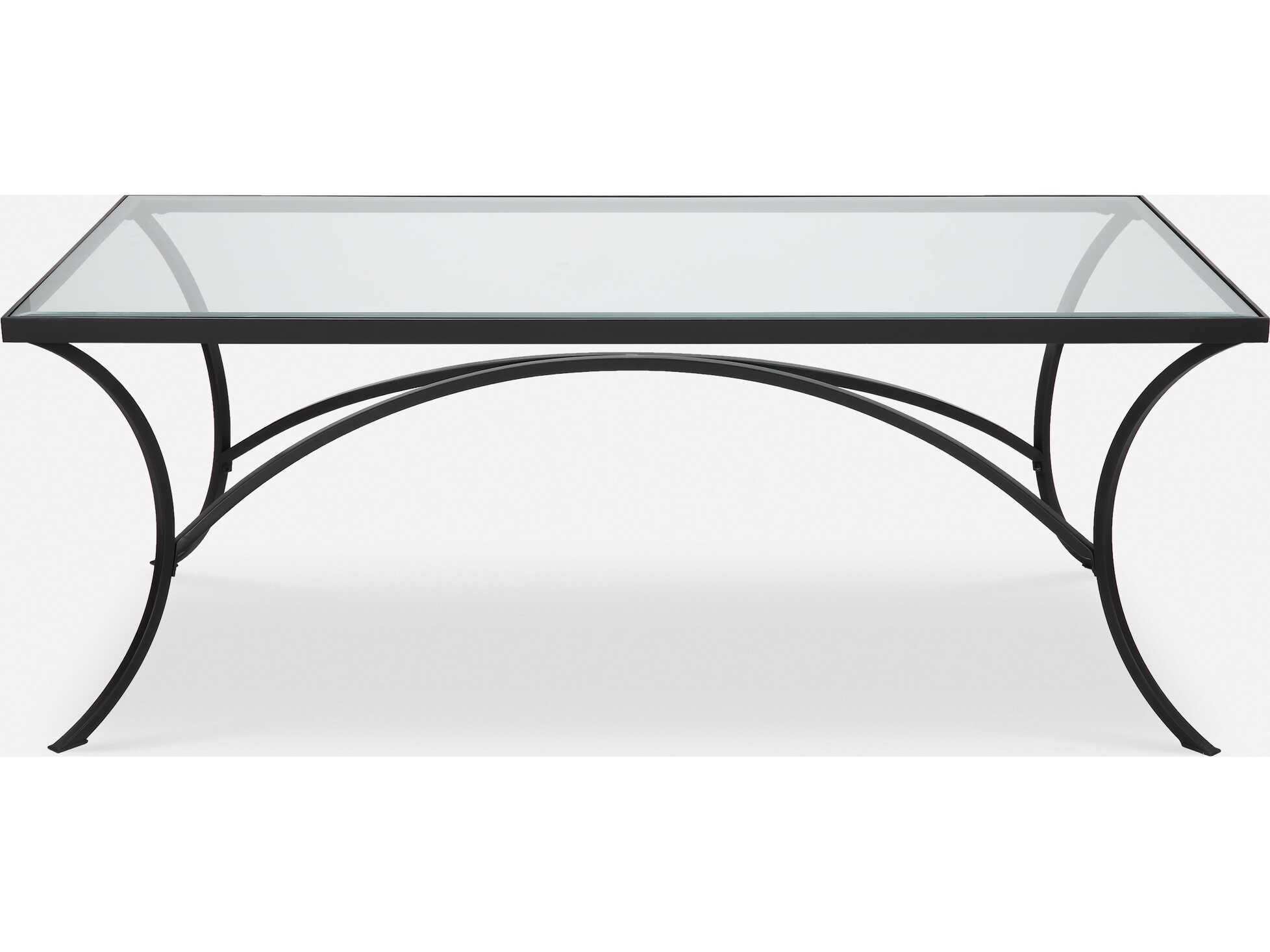 Uttermost Alayna Rectangular Glass Satin Black Coffee Table