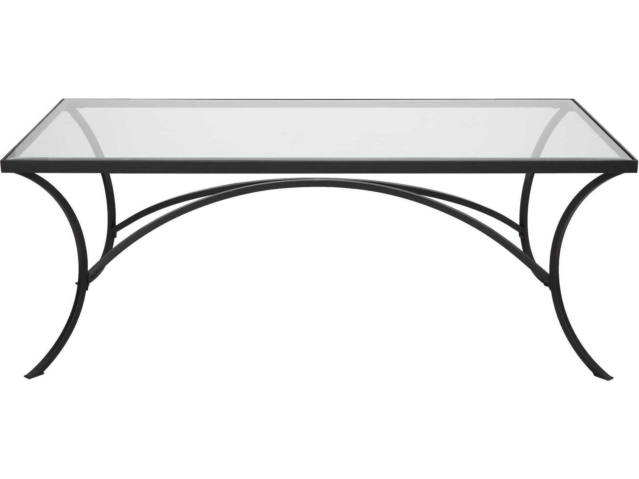 Uttermost Alayna Rectangular Glass Satin Black Coffee Table