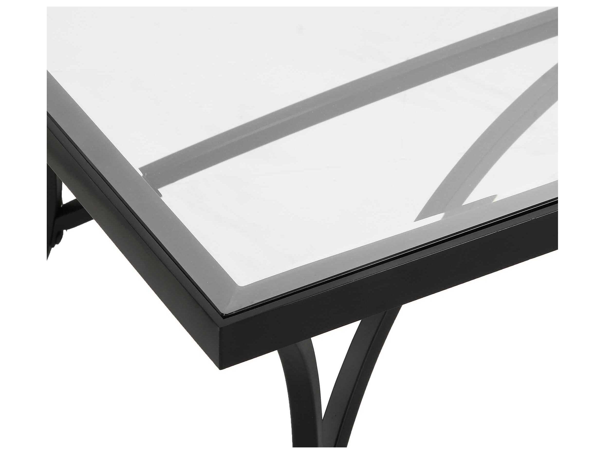 Uttermost Alayna Rectangular Glass Satin Black Coffee Table