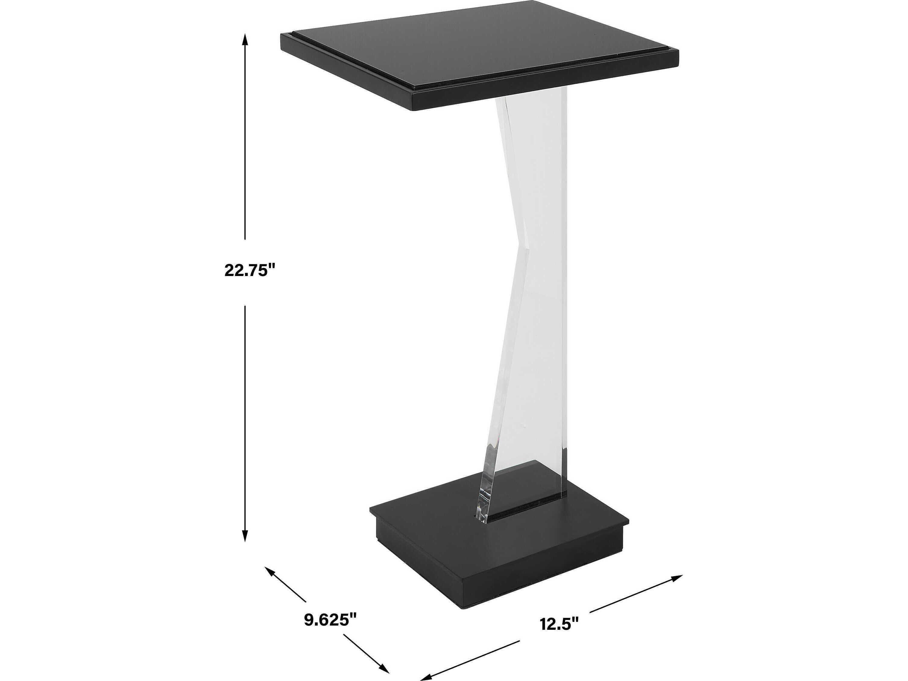 Uttermost Angle Rectangular Mirror Black End Table