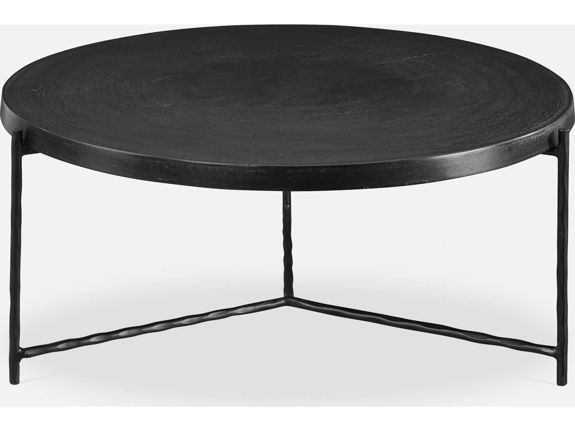 Uttermost Trellick Round Metal Black Coffee Table