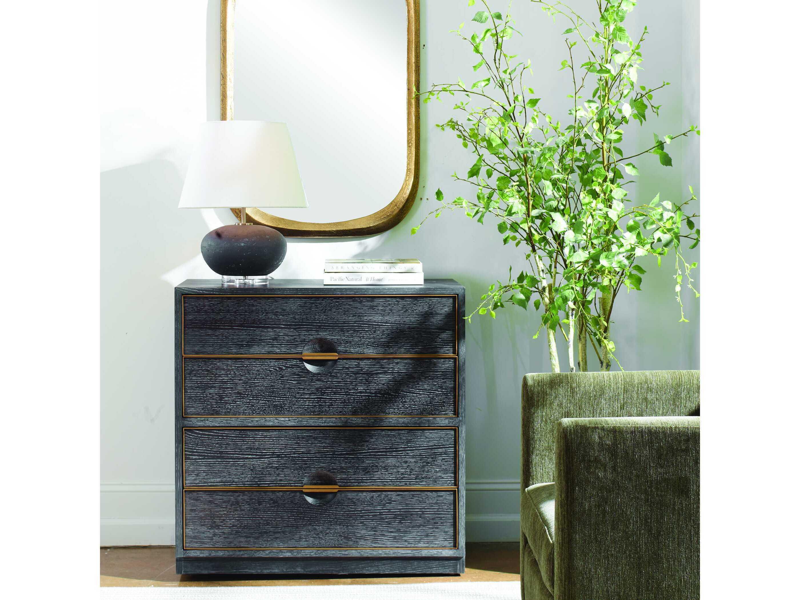 Uttermost Besos Dark Walnut Brown Oak Wood Accent Chest