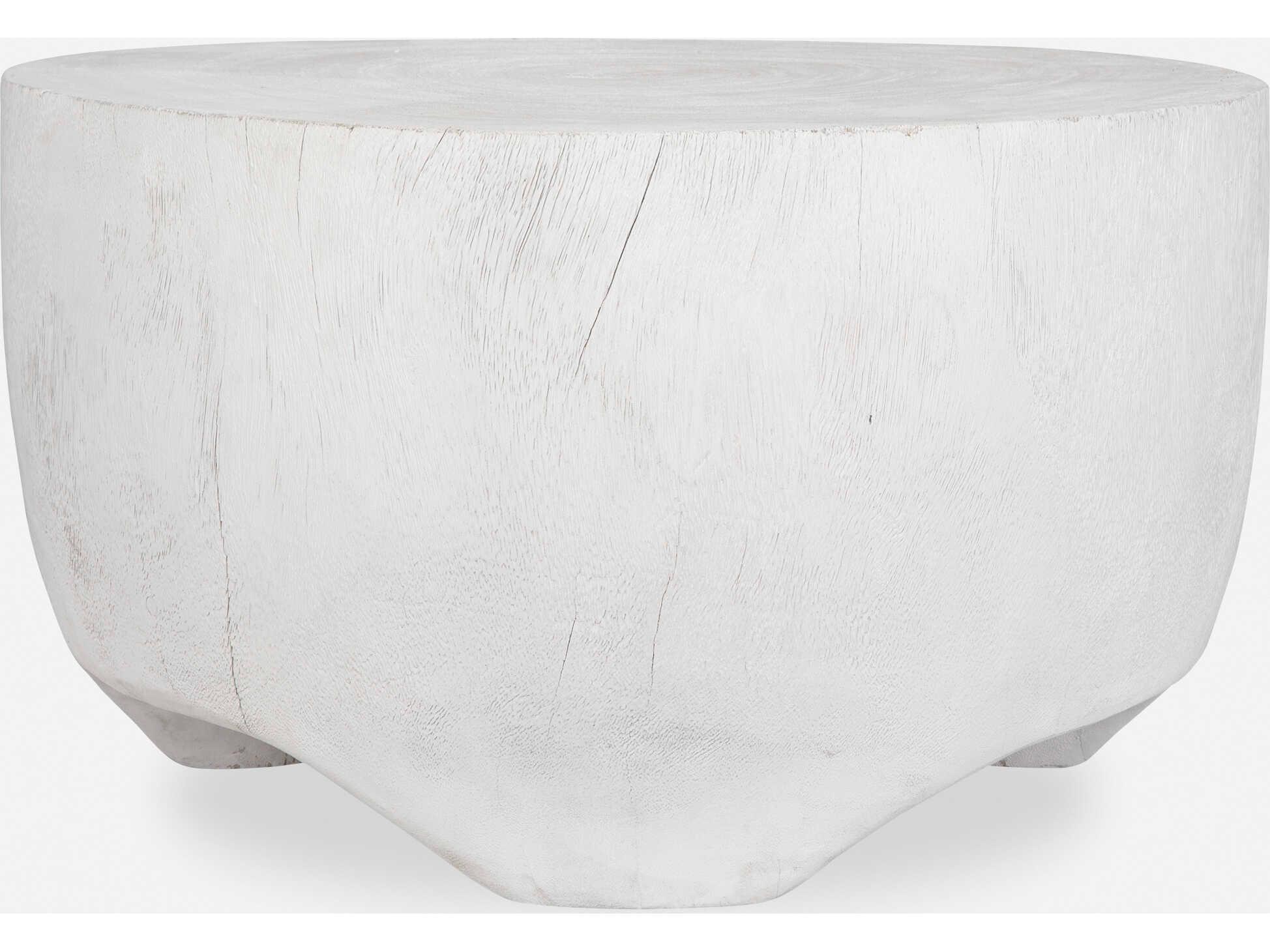 Uttermost Elevate Round Wood Matte White Coffee Table