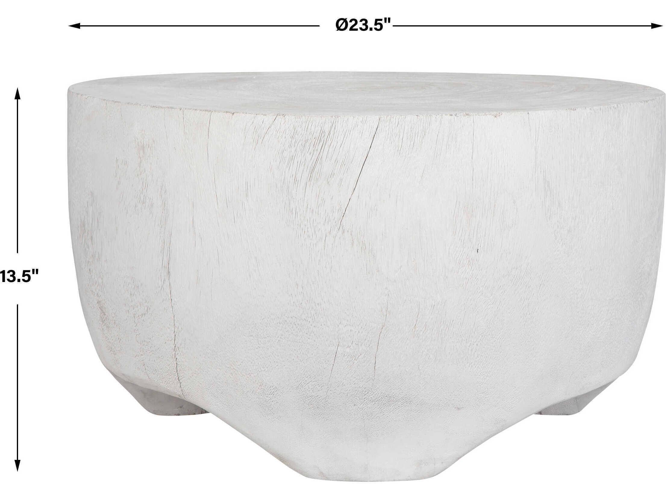 Uttermost Elevate Round Wood Matte White Coffee Table