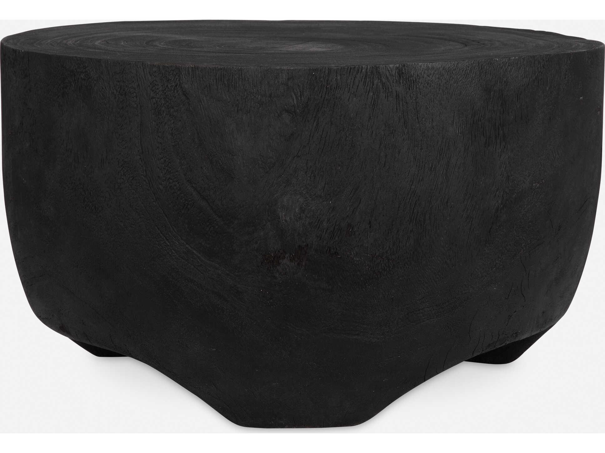 Uttermost Elevate Round Wood Black Coffee Table