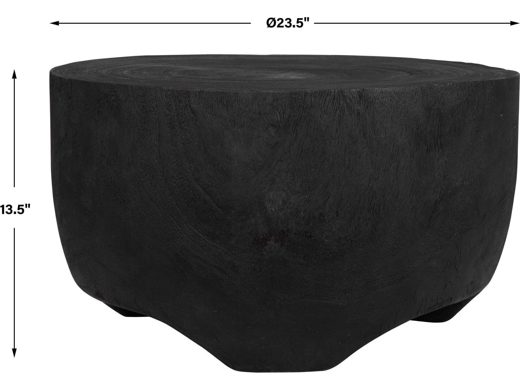 Uttermost Elevate Round Wood Black Coffee Table