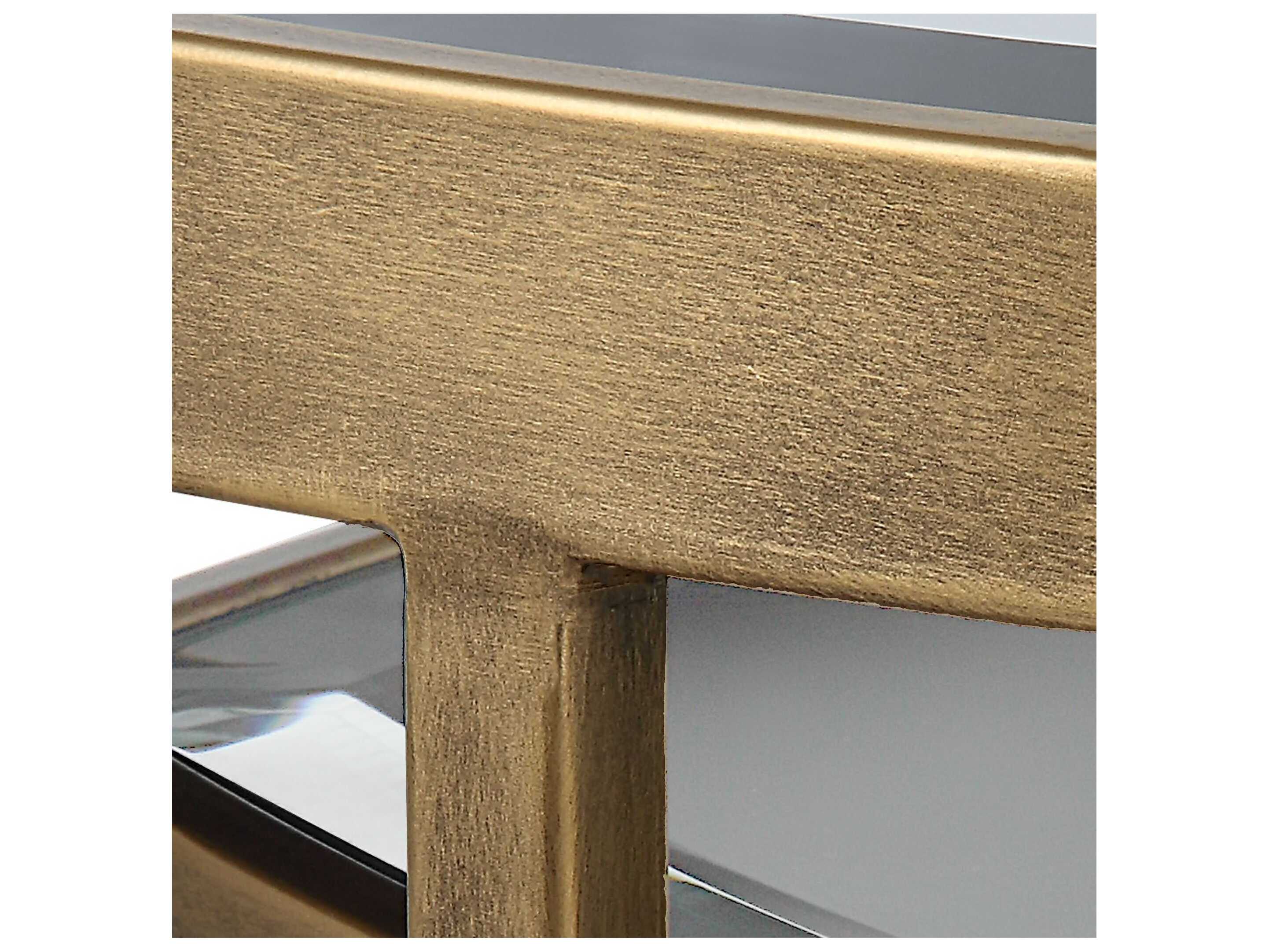 Uttermost Vista Square Mirror Antique Gold End Table Set of 2