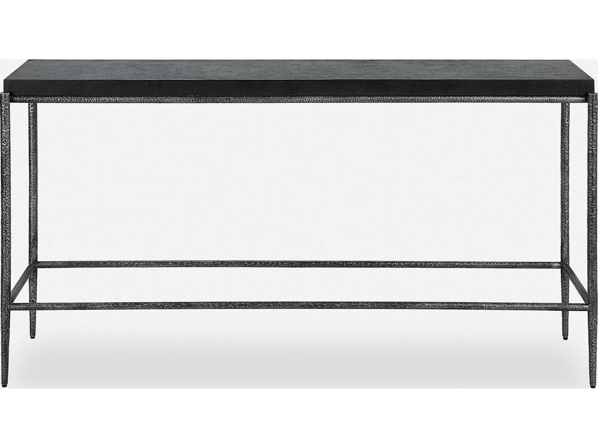 Uttermost Crescendo Rectangular Concrete Dark Silver Console Table