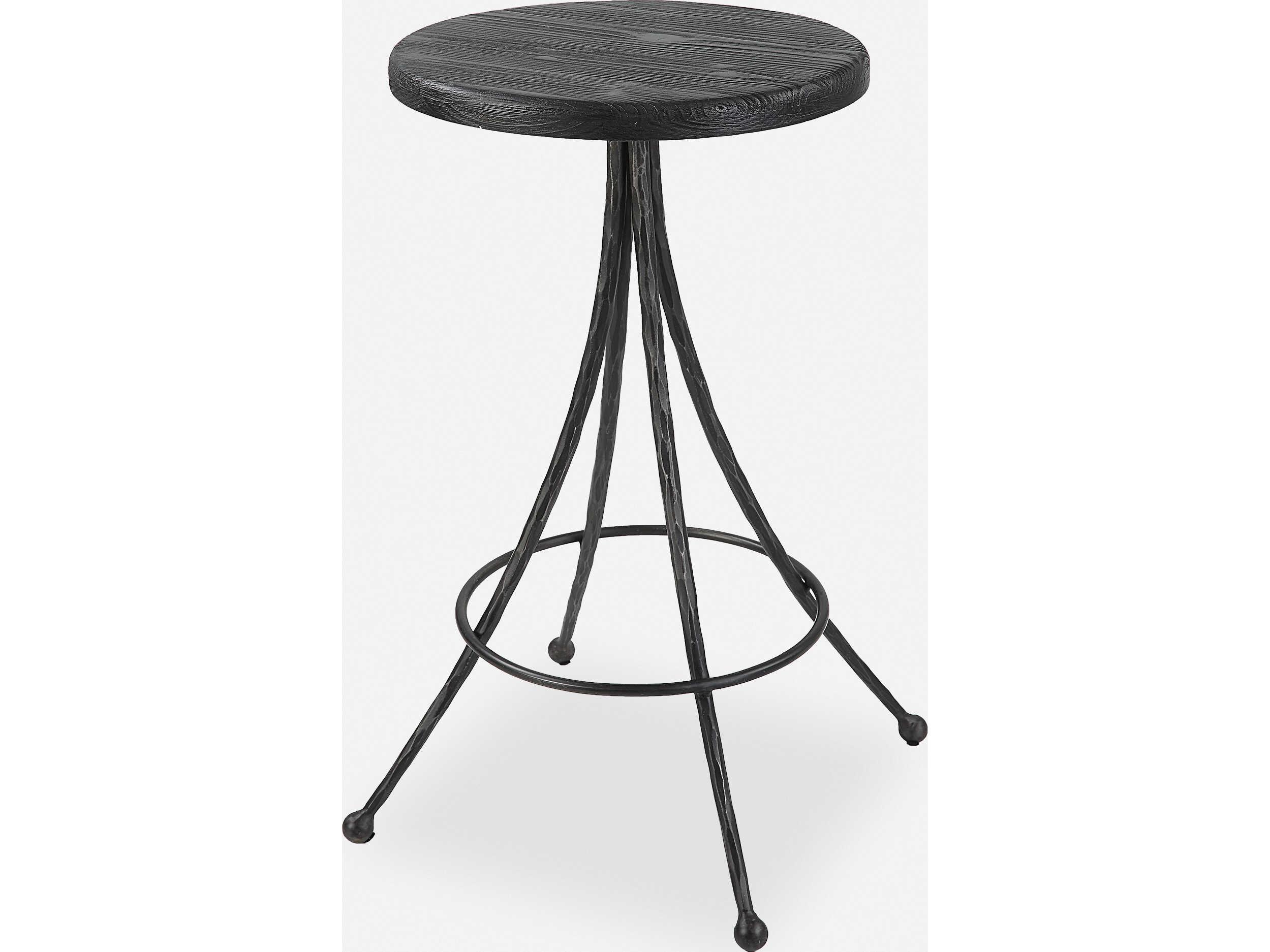 Uttermost Sona Pine Wood Black Counter Stool