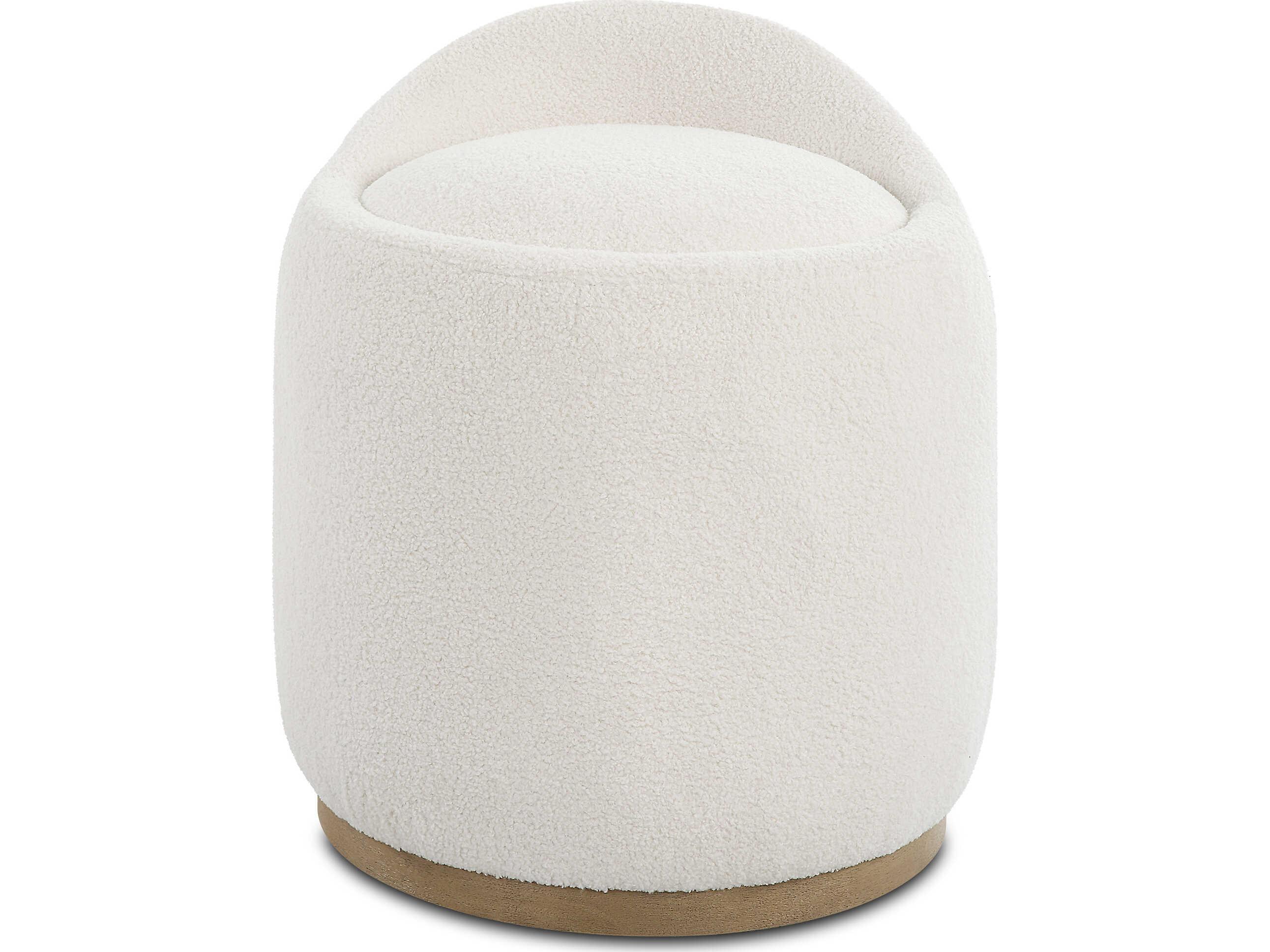Uttermost Swirl Natural White Upholstered Ottoman