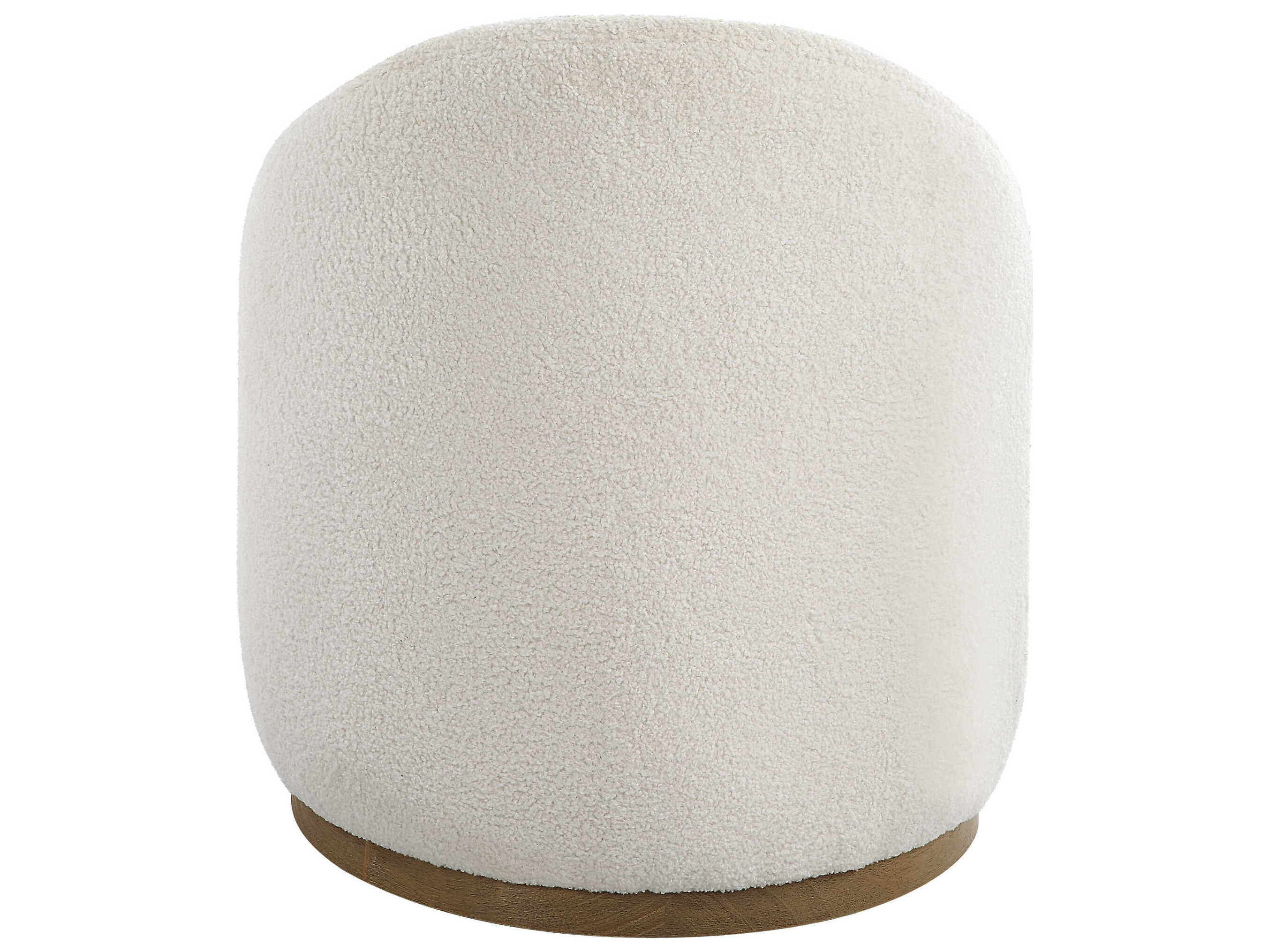 Uttermost Swirl Natural White Upholstered Ottoman