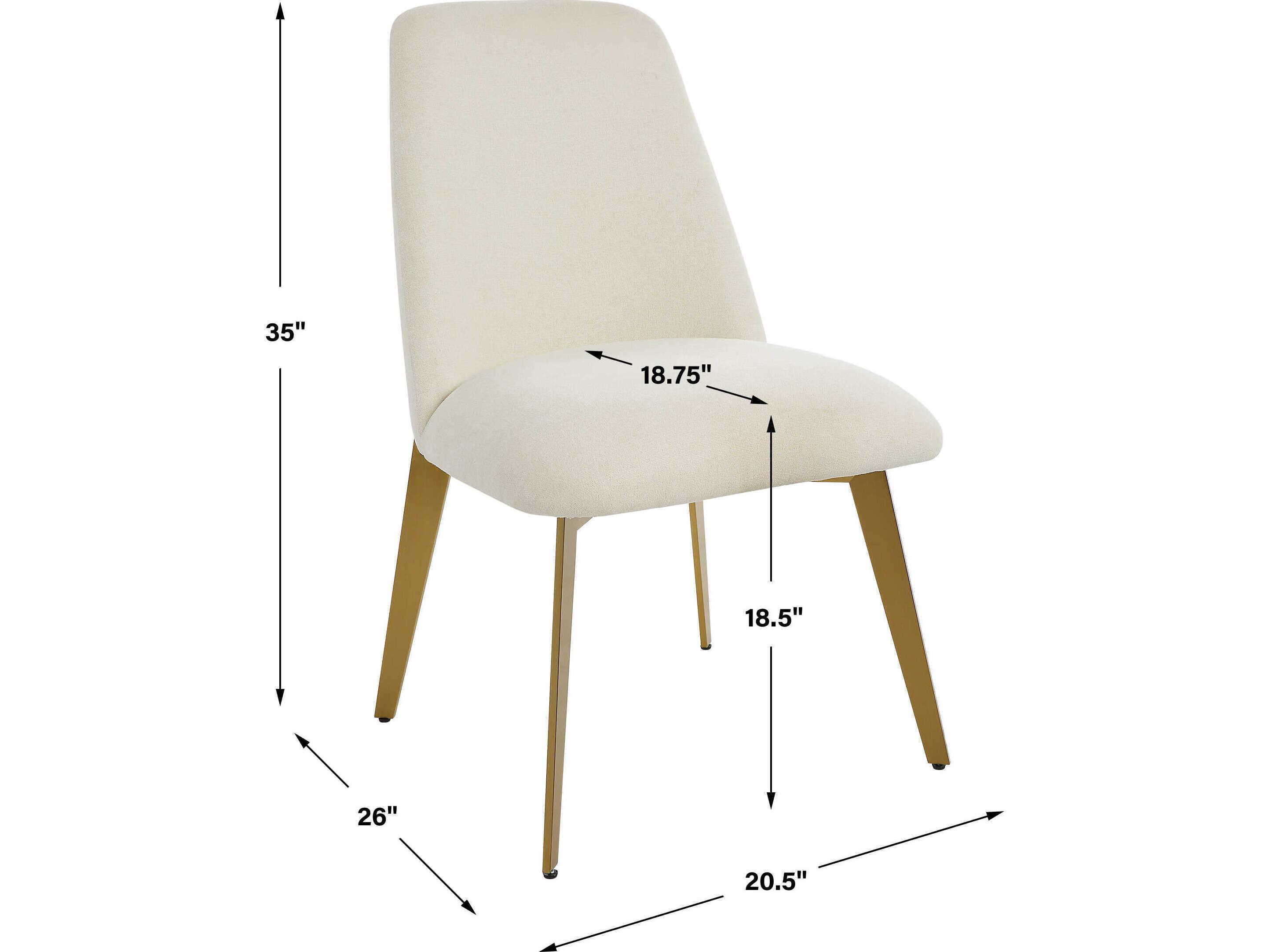 Uttermost Vantage Ply Wood White Upholstered Side Dining Chair