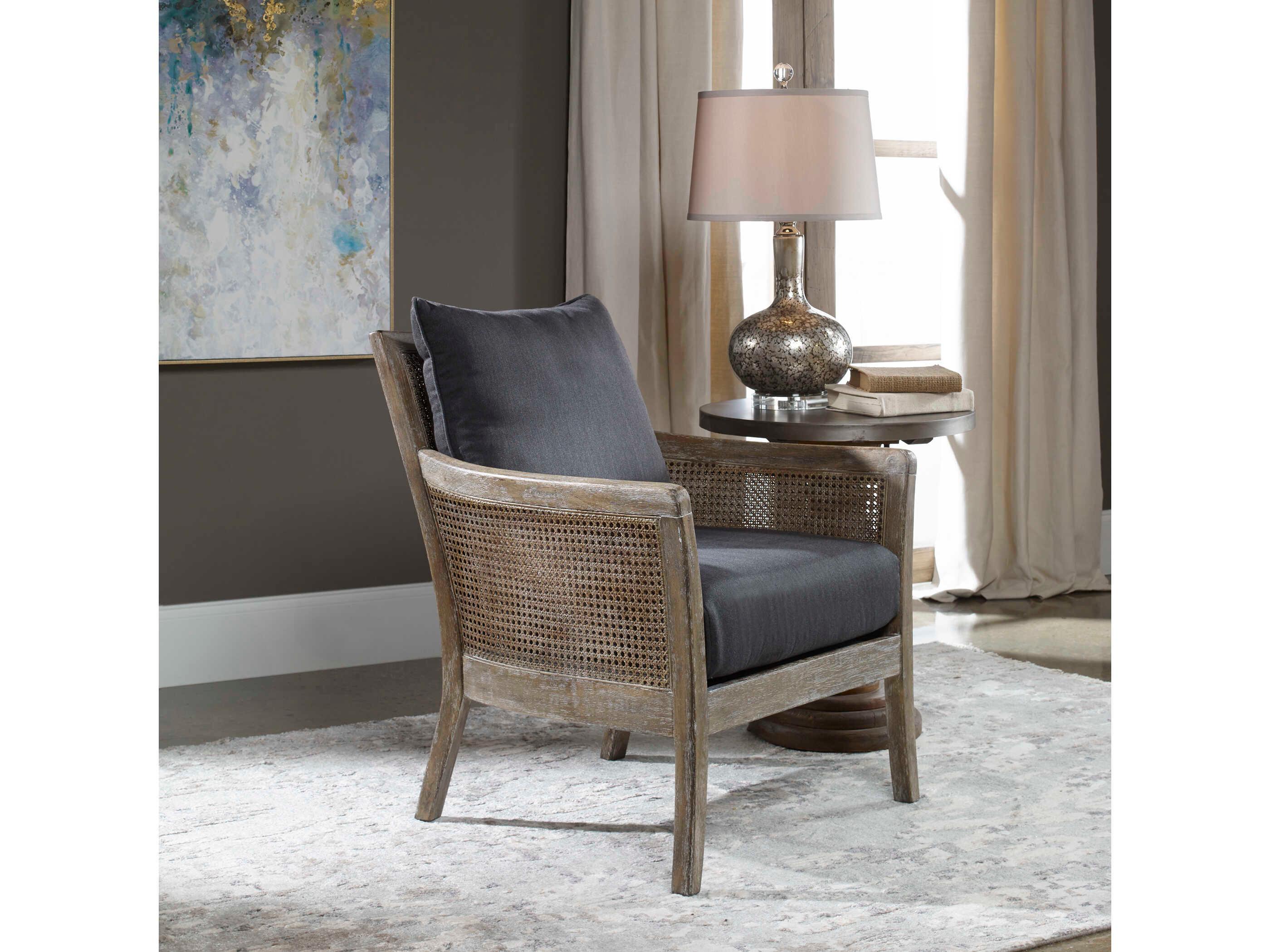 Uttermost Encore Gray Fabric Accent Chair