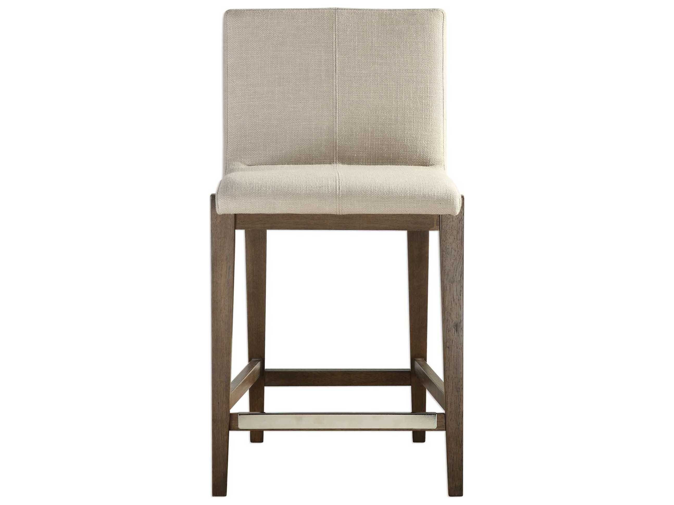 Uttermost Klemens Upholstered Birch Wood Neutral Counter Stool