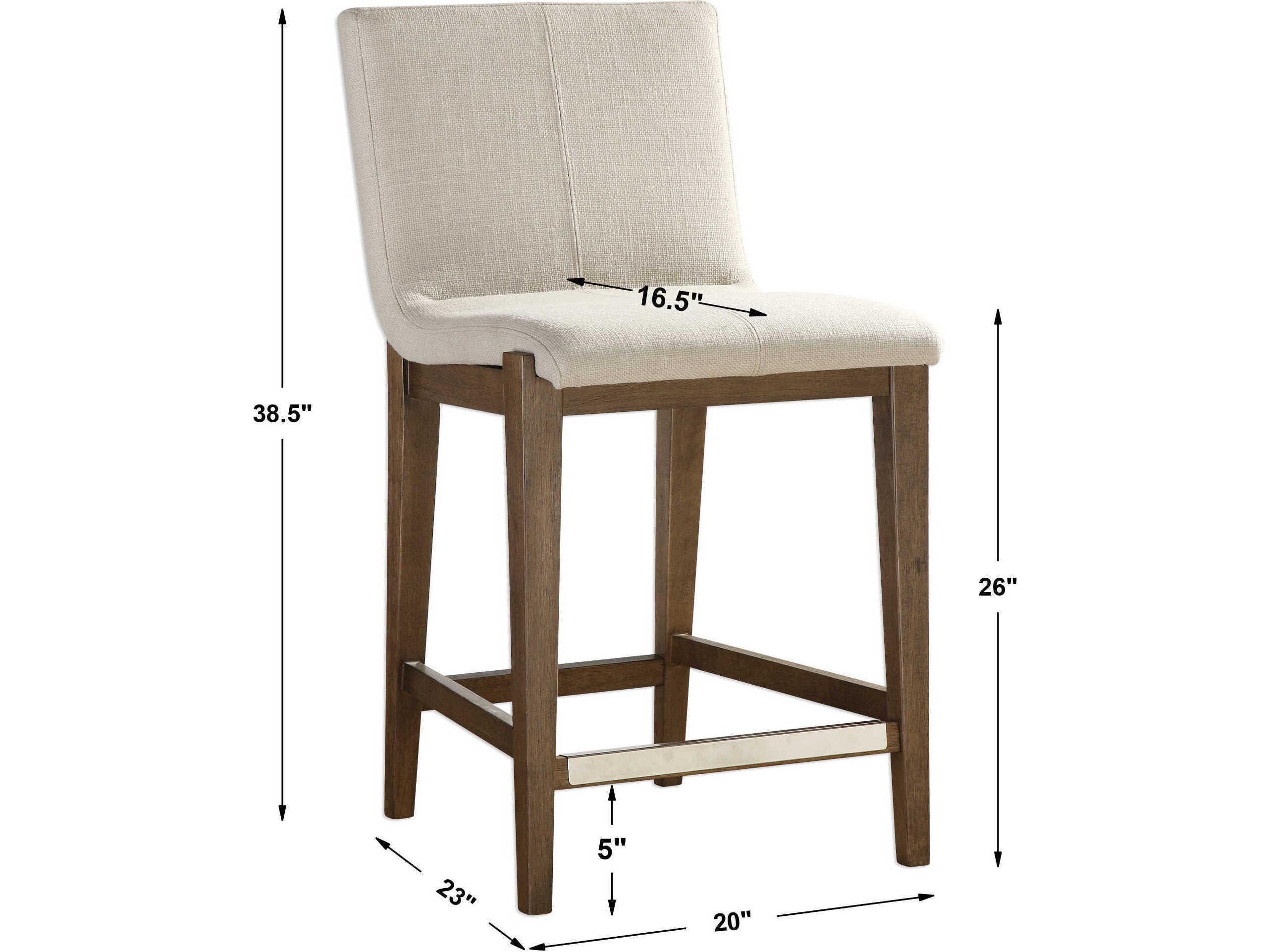 Uttermost Klemens Upholstered Birch Wood Neutral Counter Stool