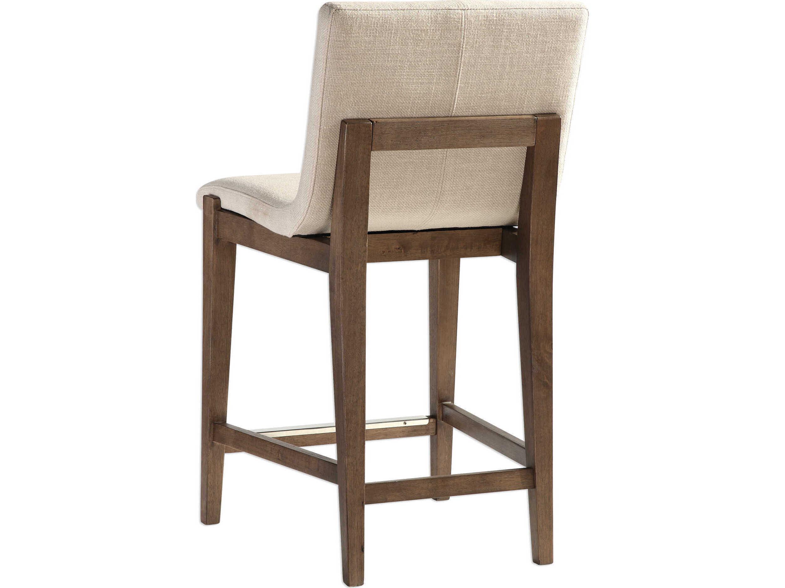 Uttermost Klemens Upholstered Birch Wood Neutral Counter Stool