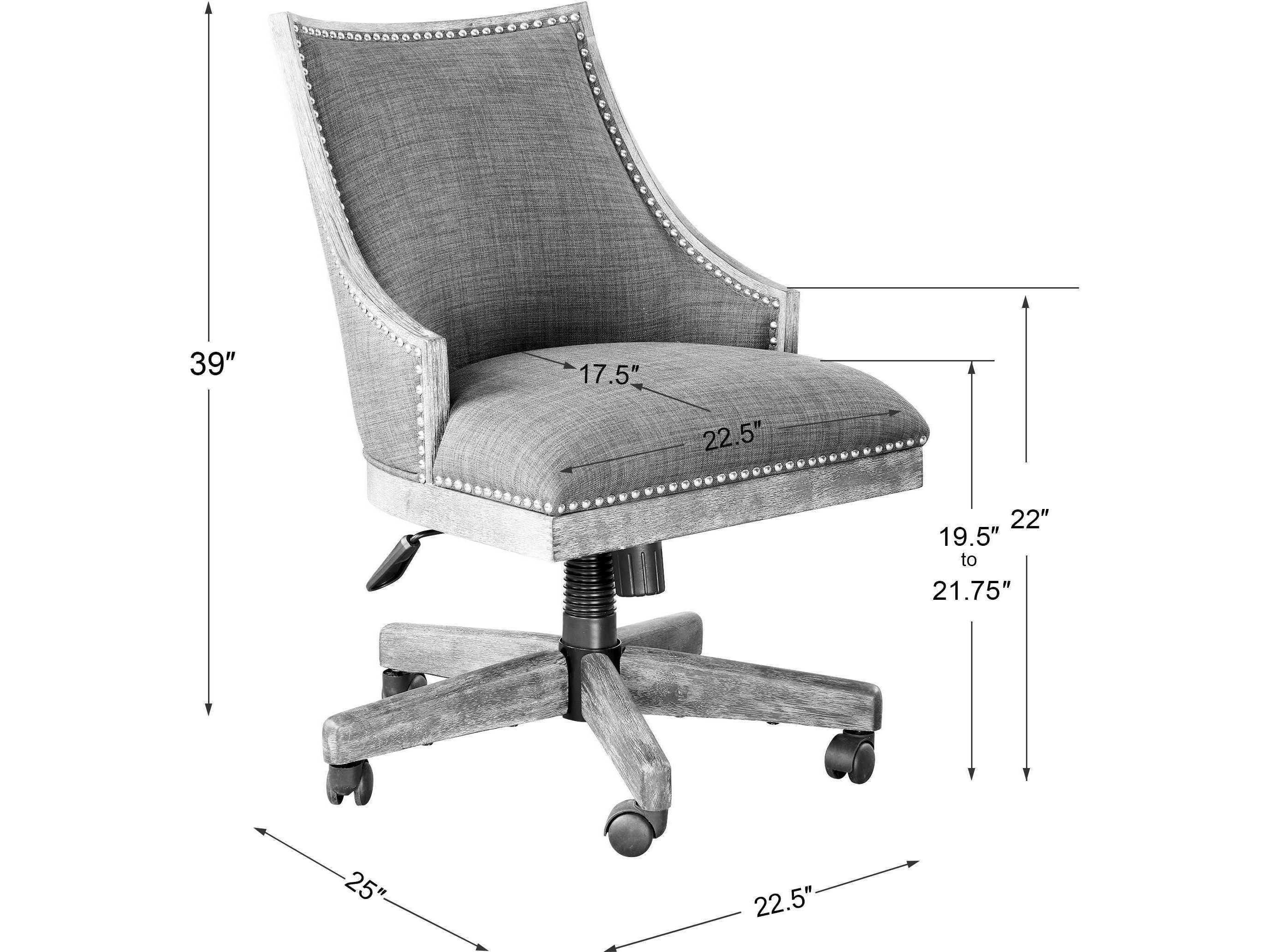 Uttermost Aidrian Upholstered Adjustable Executive Desk Chair