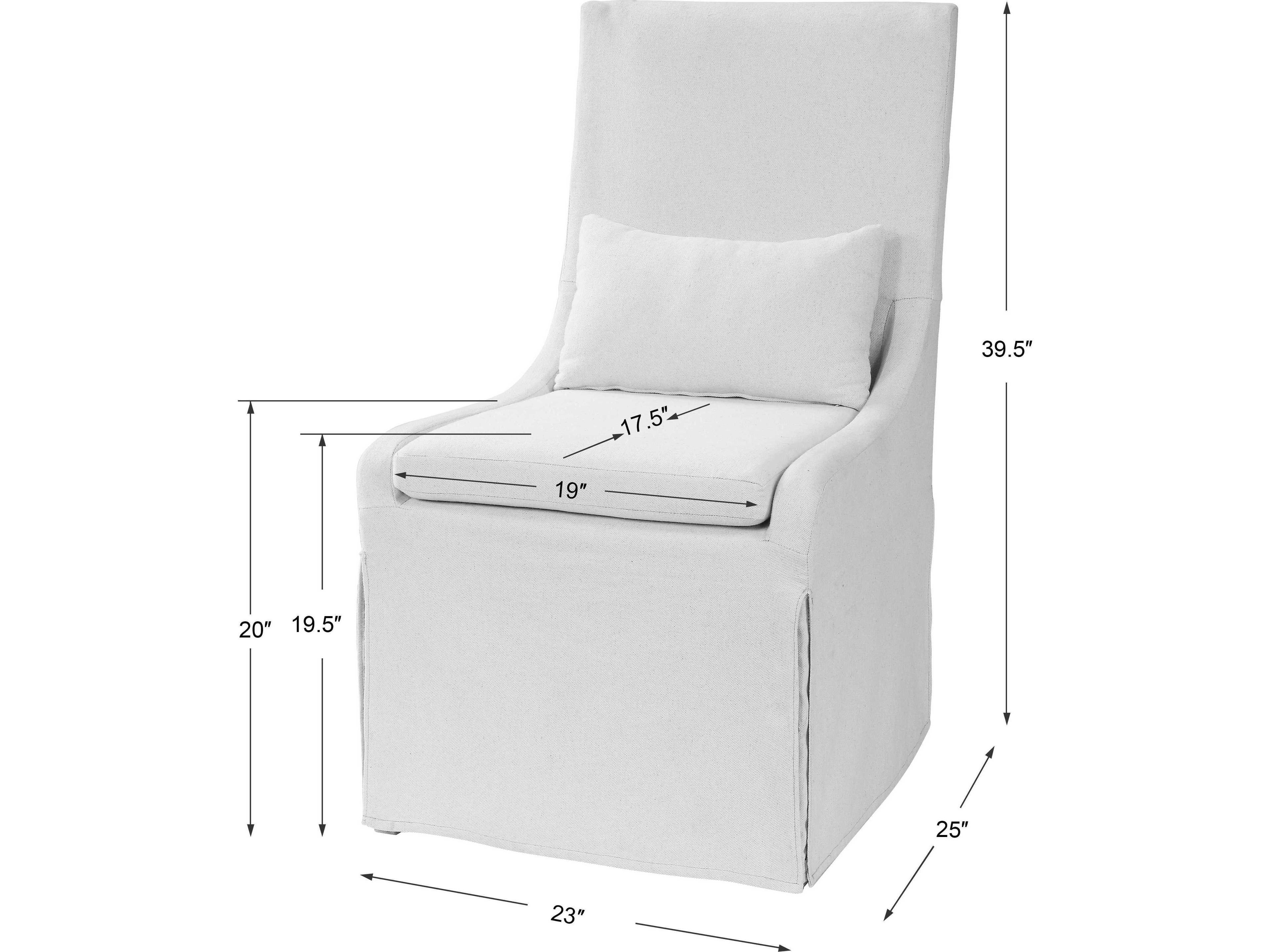 Uttermost Coley Birch Wood White Upholstered Side Dining Chair