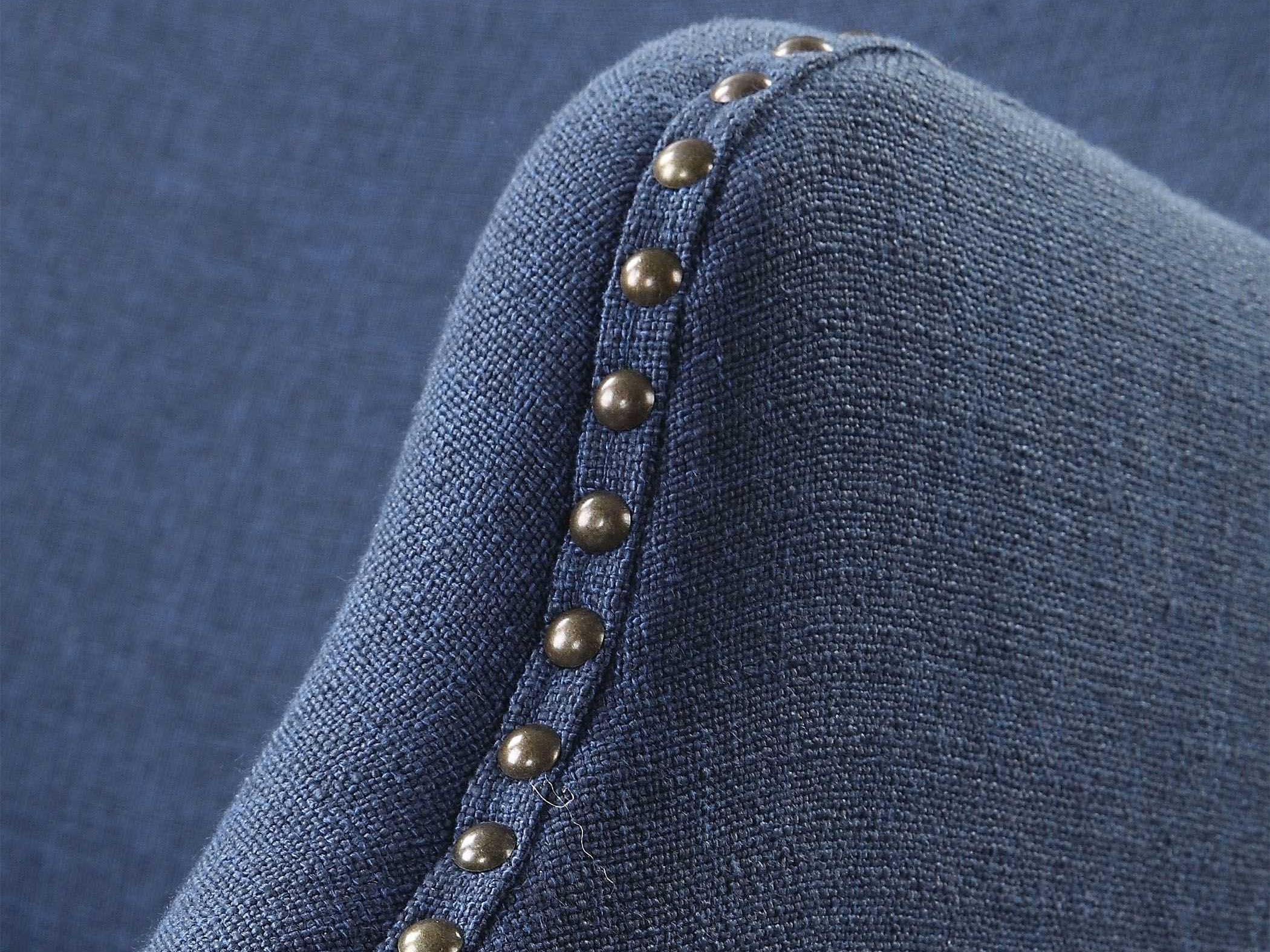 Uttermost Yareena Oak Wood Blue Upholstered Arm Dining Chair