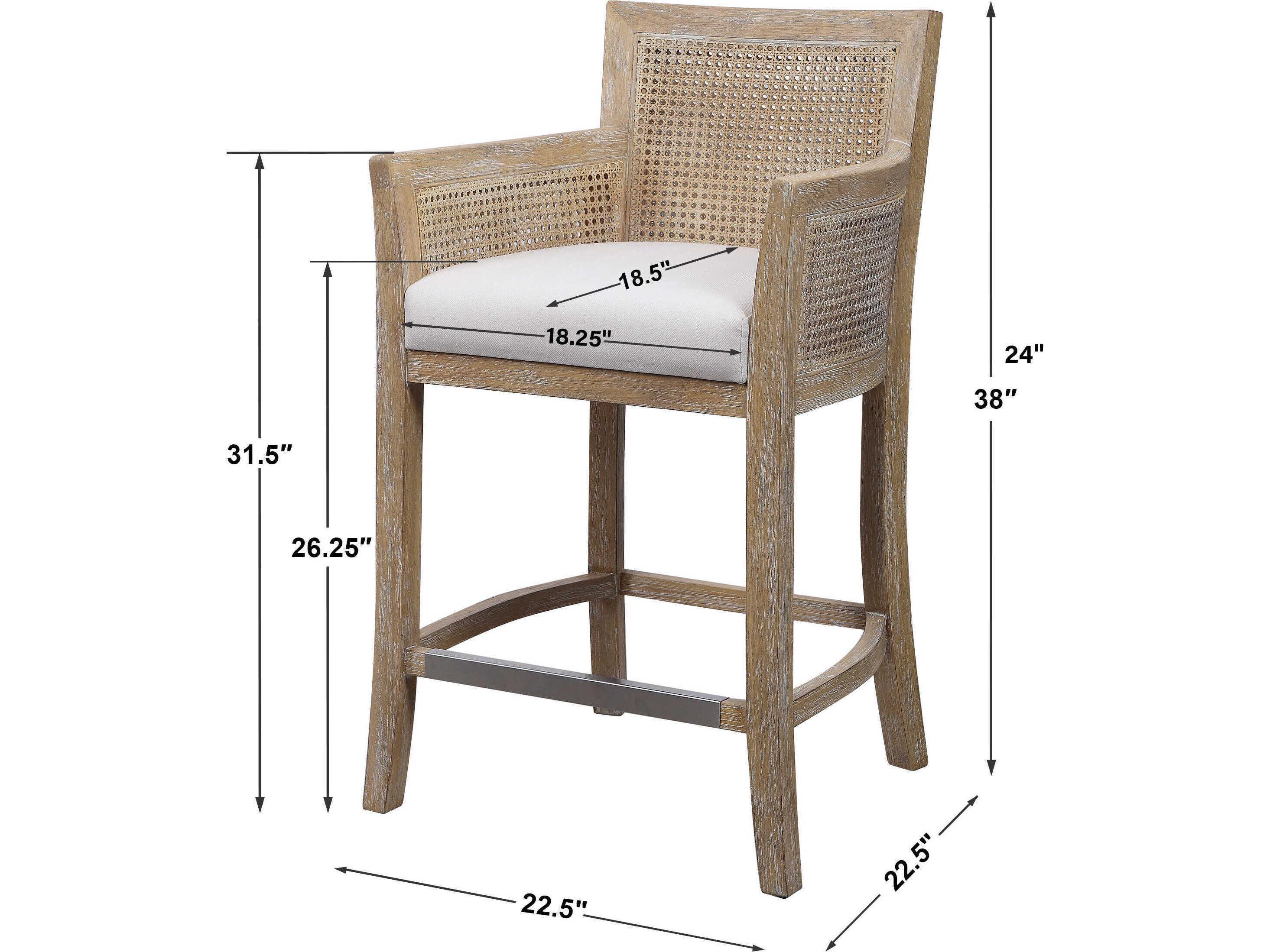 Uttermost Encore Upholstered Rubberwood Counter Stool