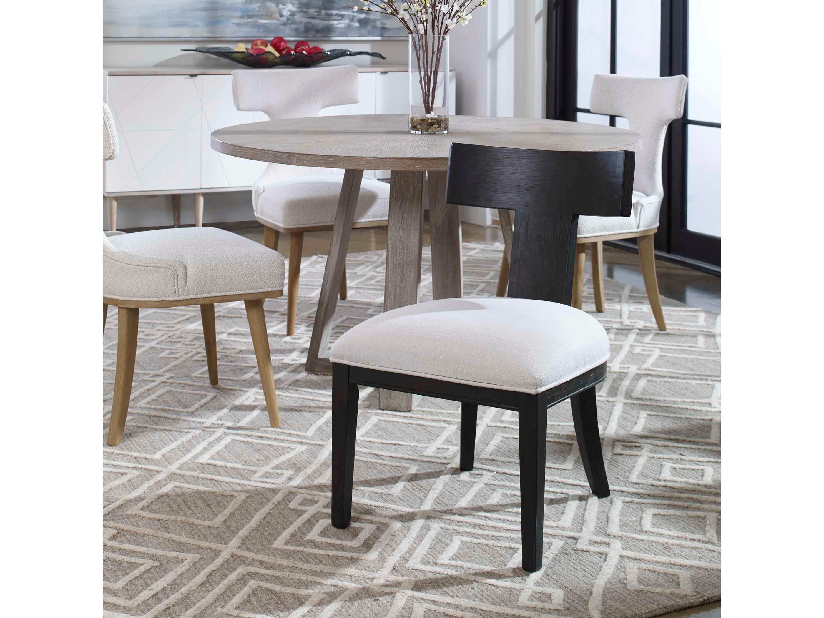 Uttermost Idris Black Fabric Accent Chair