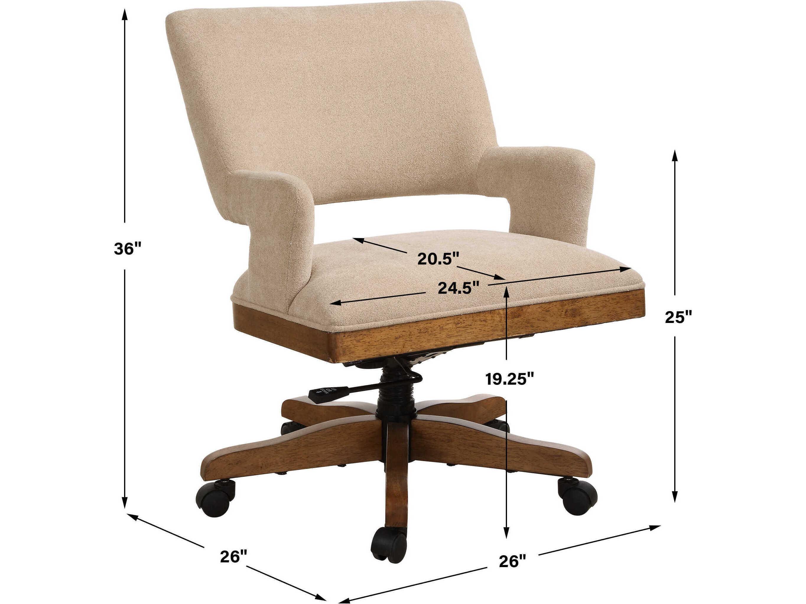 Uttermost Aspect Brown Wood Adjustable Task Office Chair