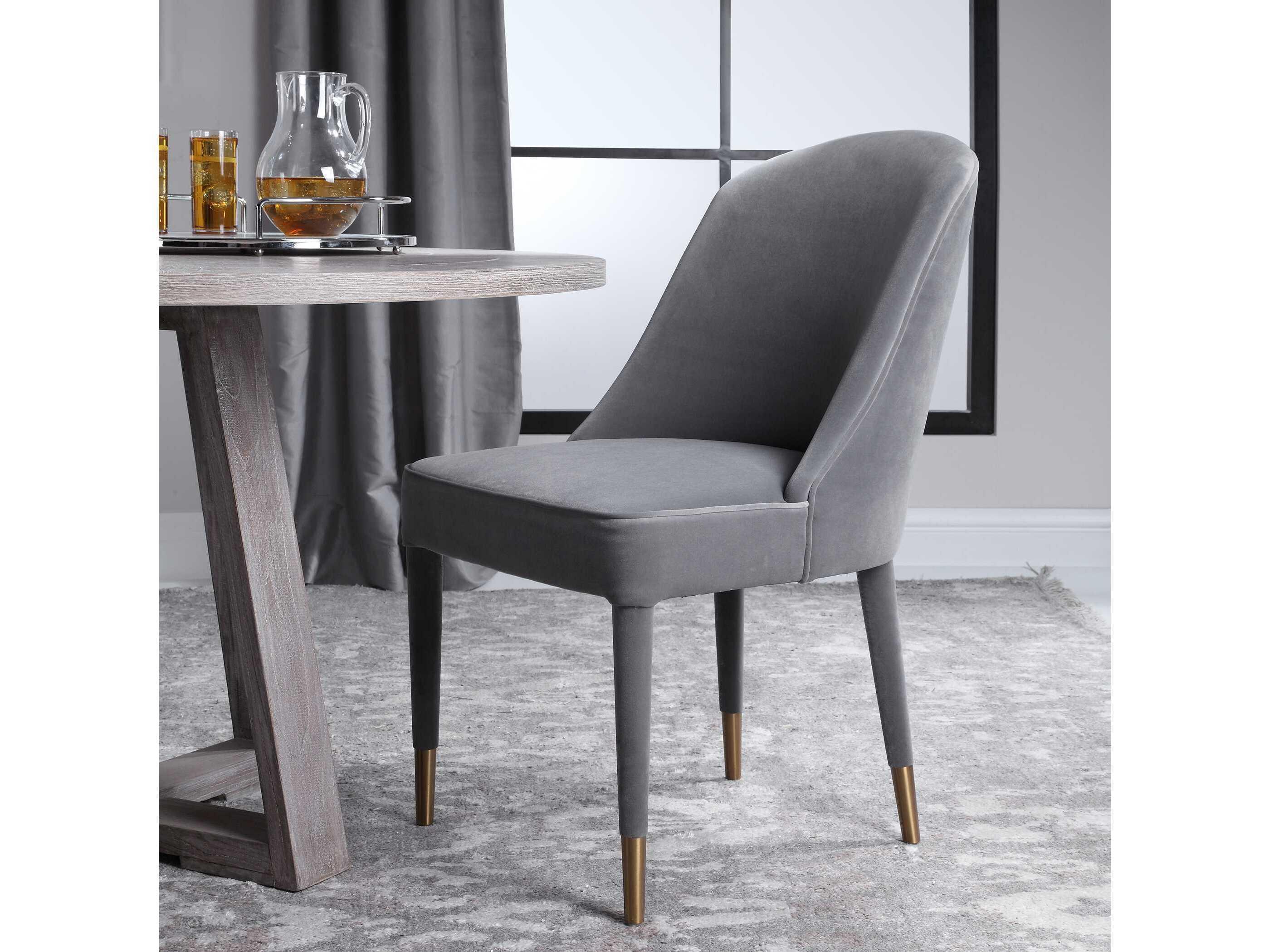 Uttermost Brie Gray Upholstered Side Dining Chair Set of 2