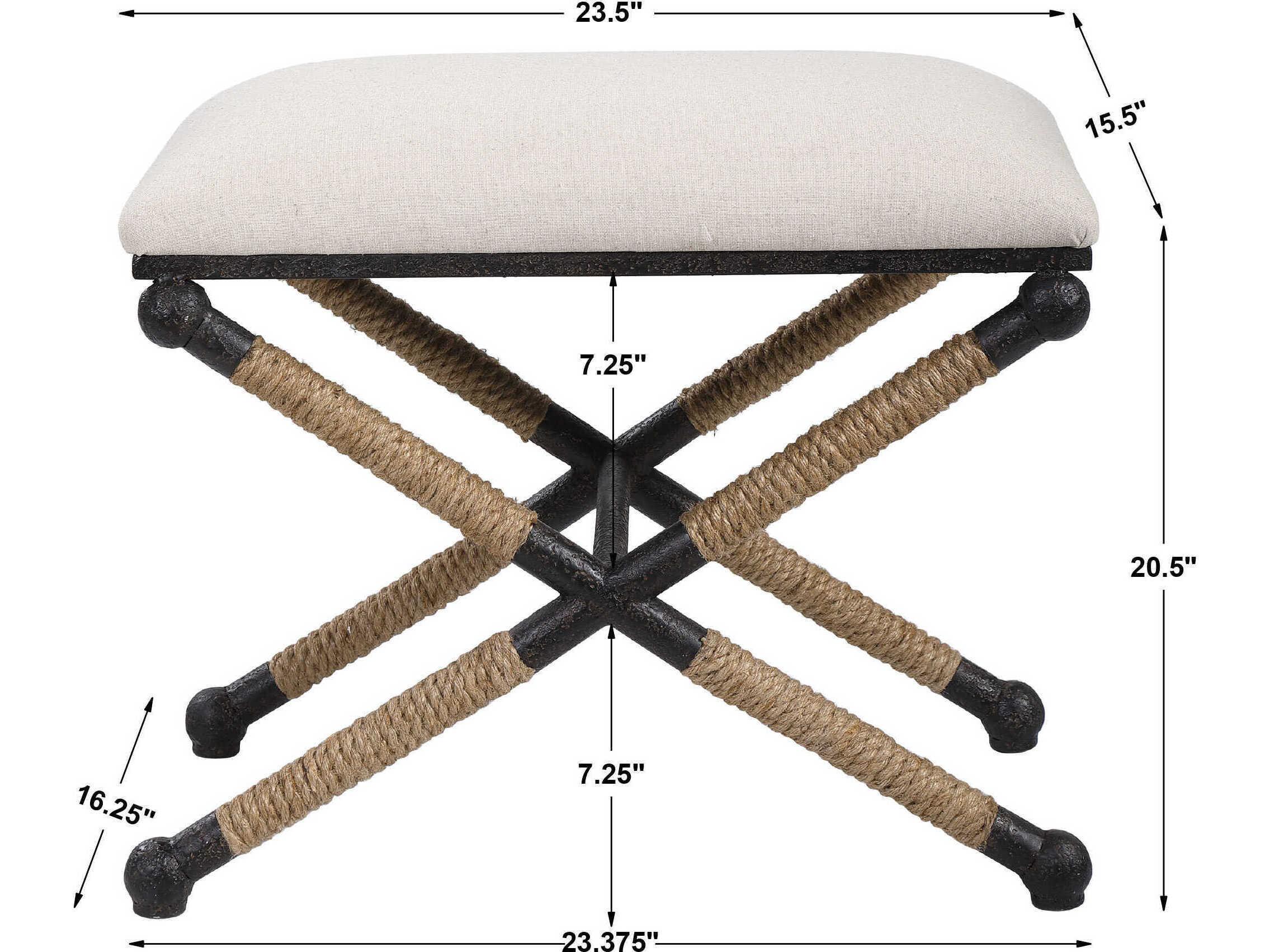 Uttermost Firth Oatmeal Beige Upholstered Accent Bench