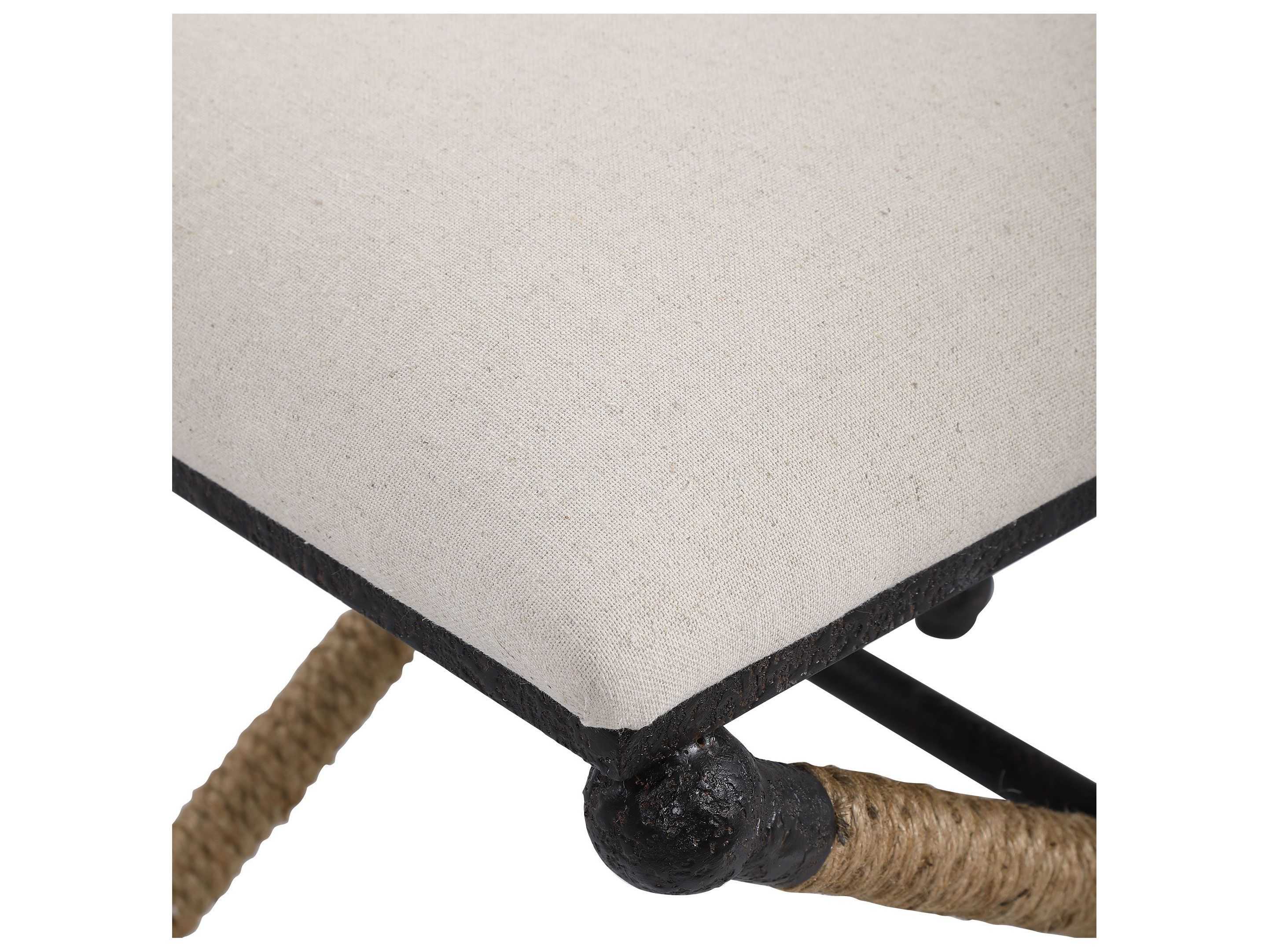 Uttermost Firth Oatmeal Beige Upholstered Accent Bench