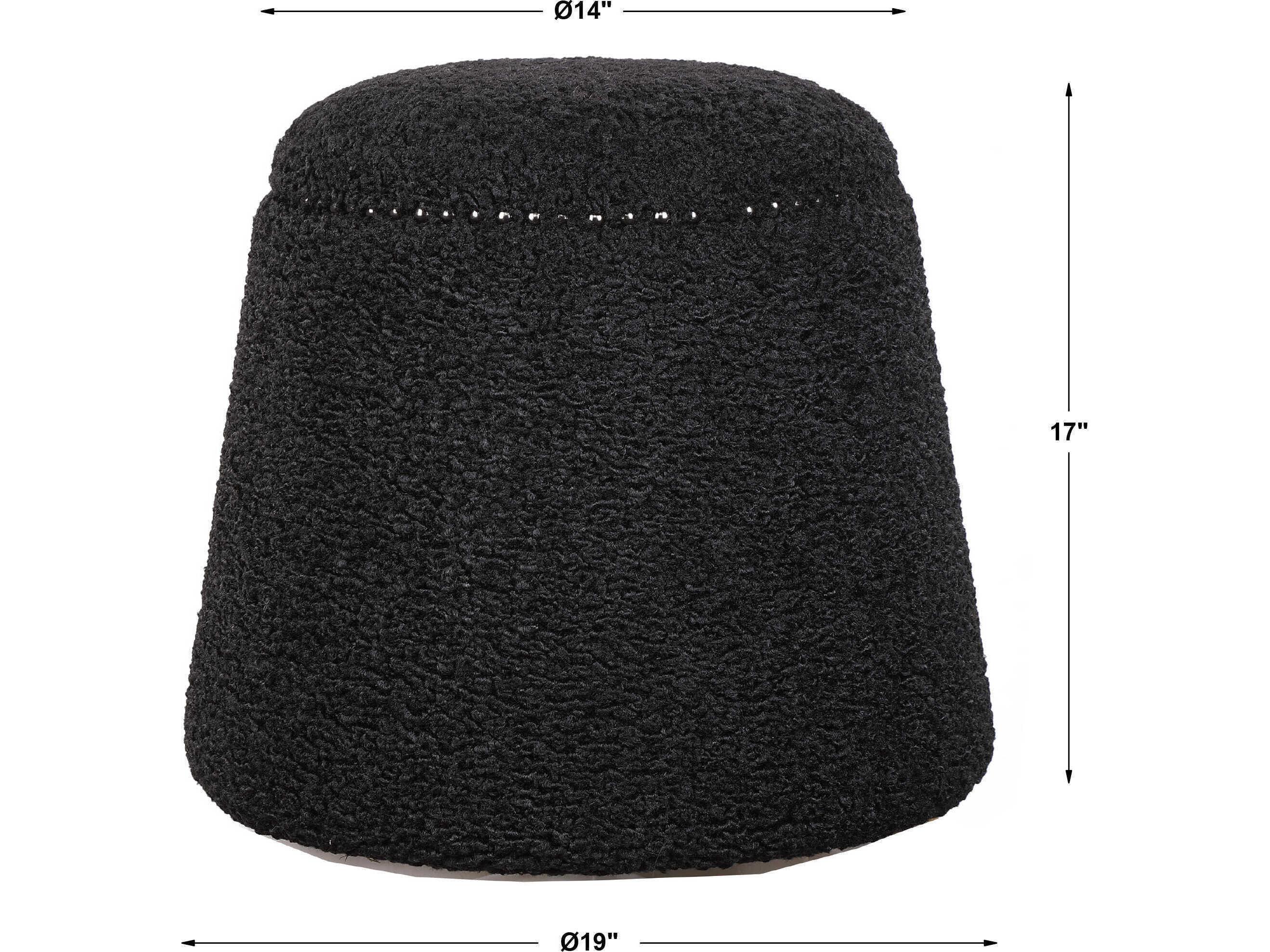 Uttermost Gumdrop Black Upholstered Ottoman