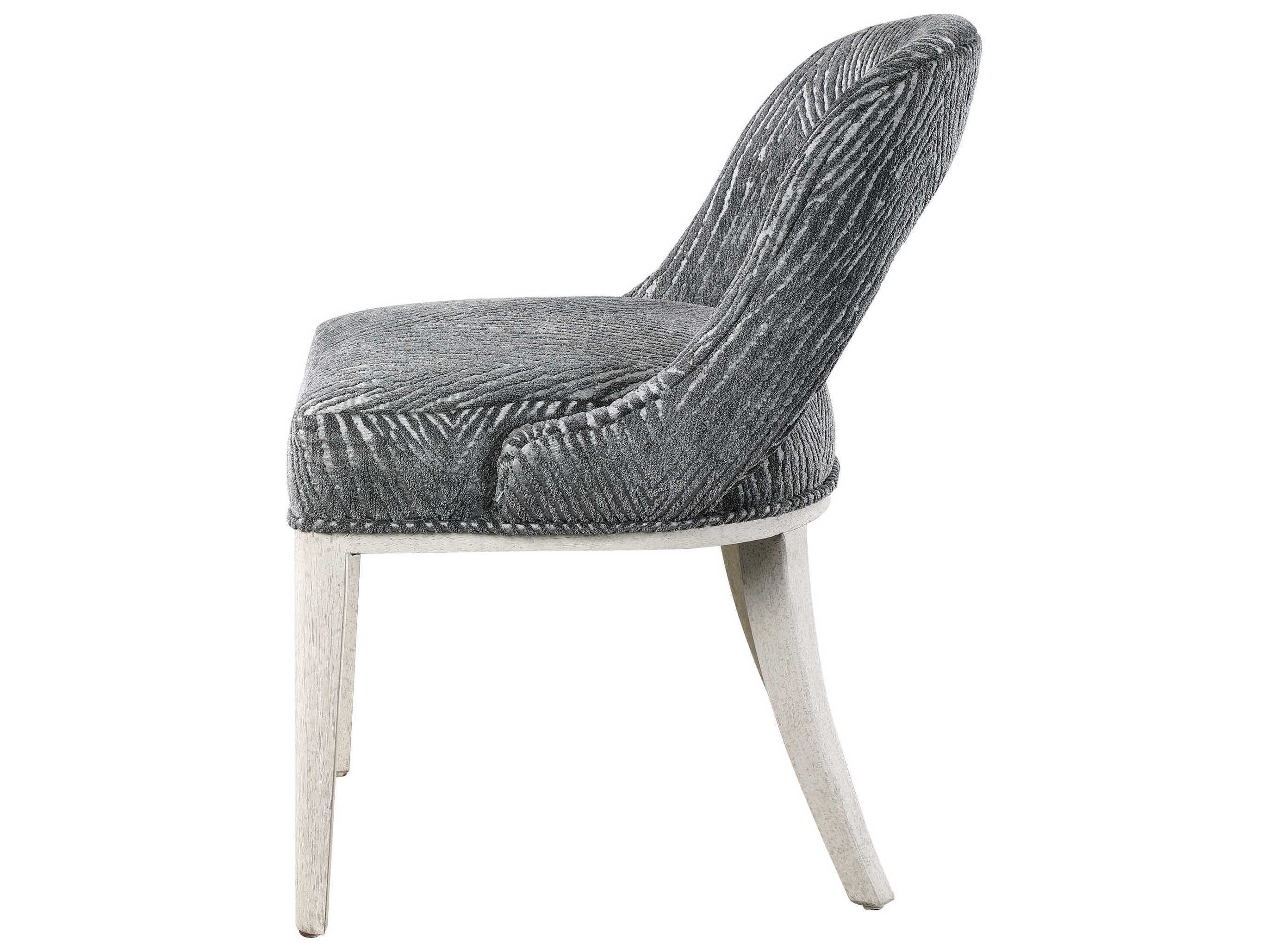 Uttermost Amalia Rubberwood Gray Upholstered Side Dining Chair Set of 2