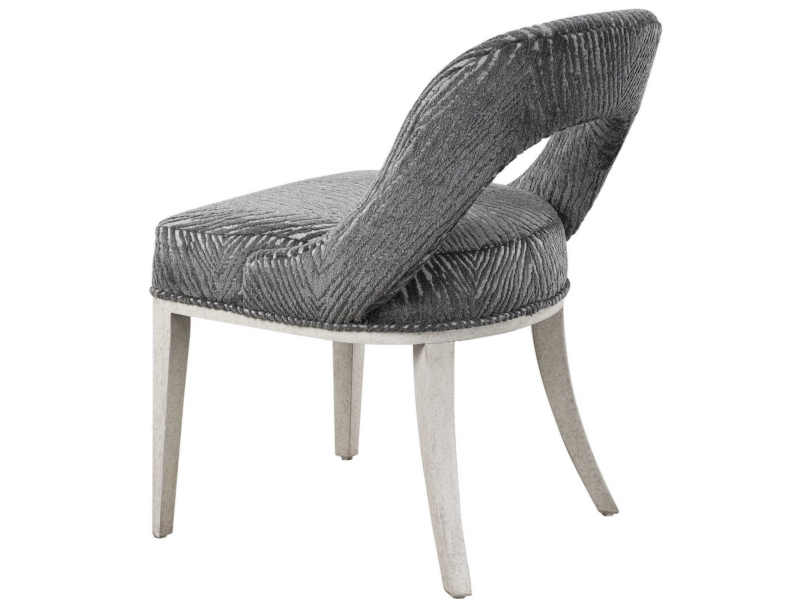 Uttermost Amalia Rubberwood Gray Upholstered Side Dining Chair Set of 2