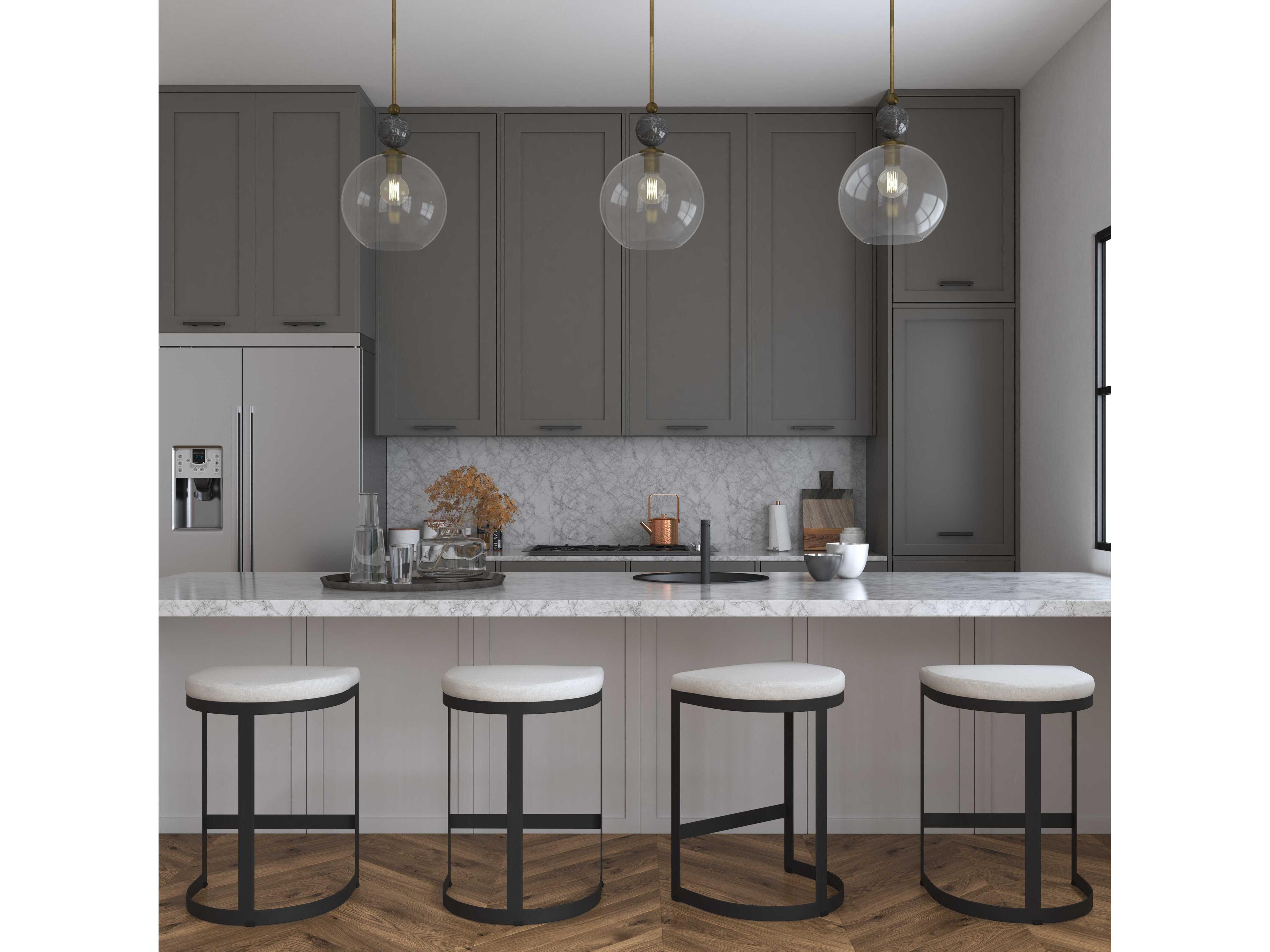 Uttermost Ivanna Upholstered Matte Black Counter Stool