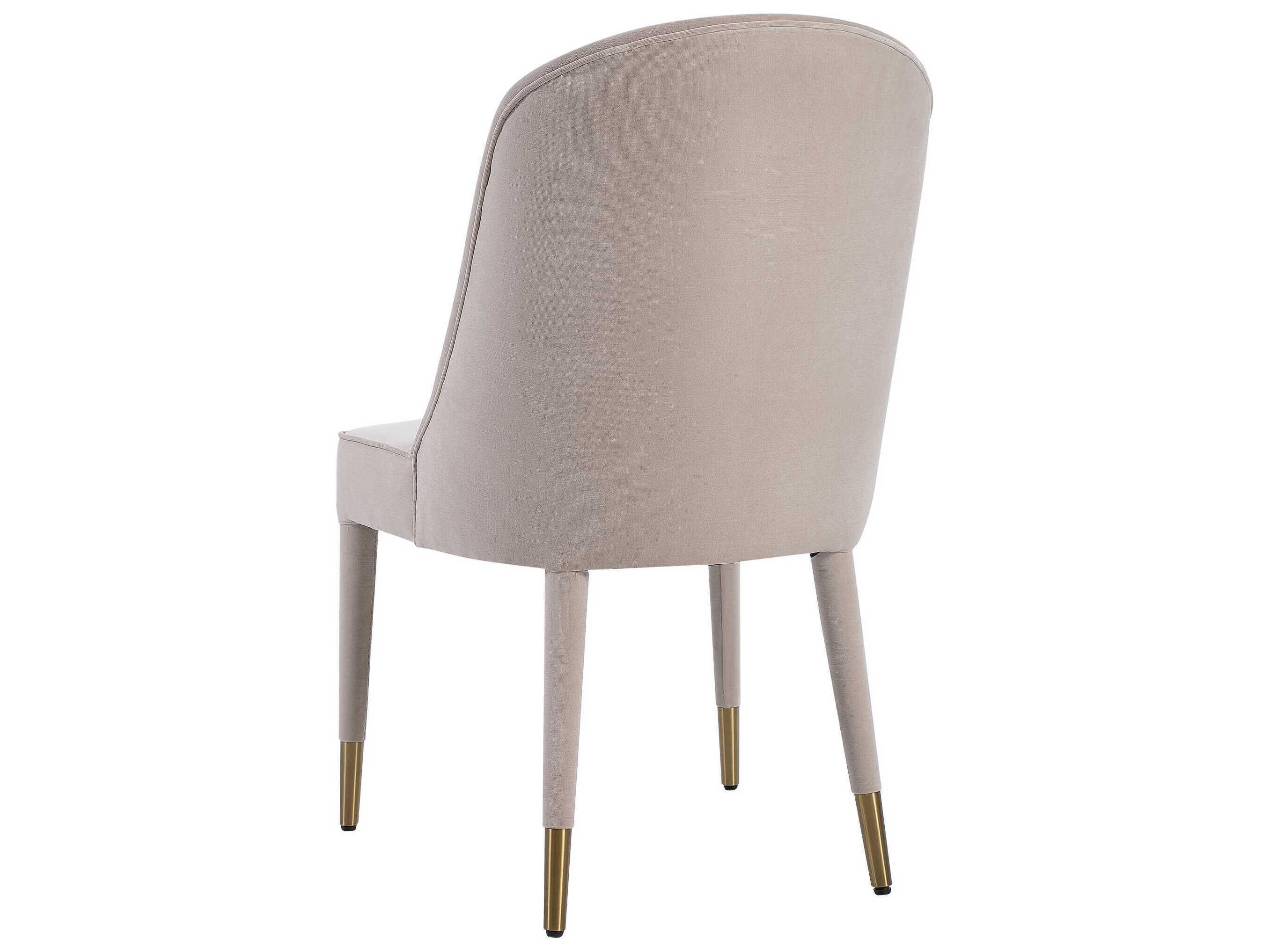 Uttermost Brie Fabric Champagne Upholstered Side Dining Chair Set of 2