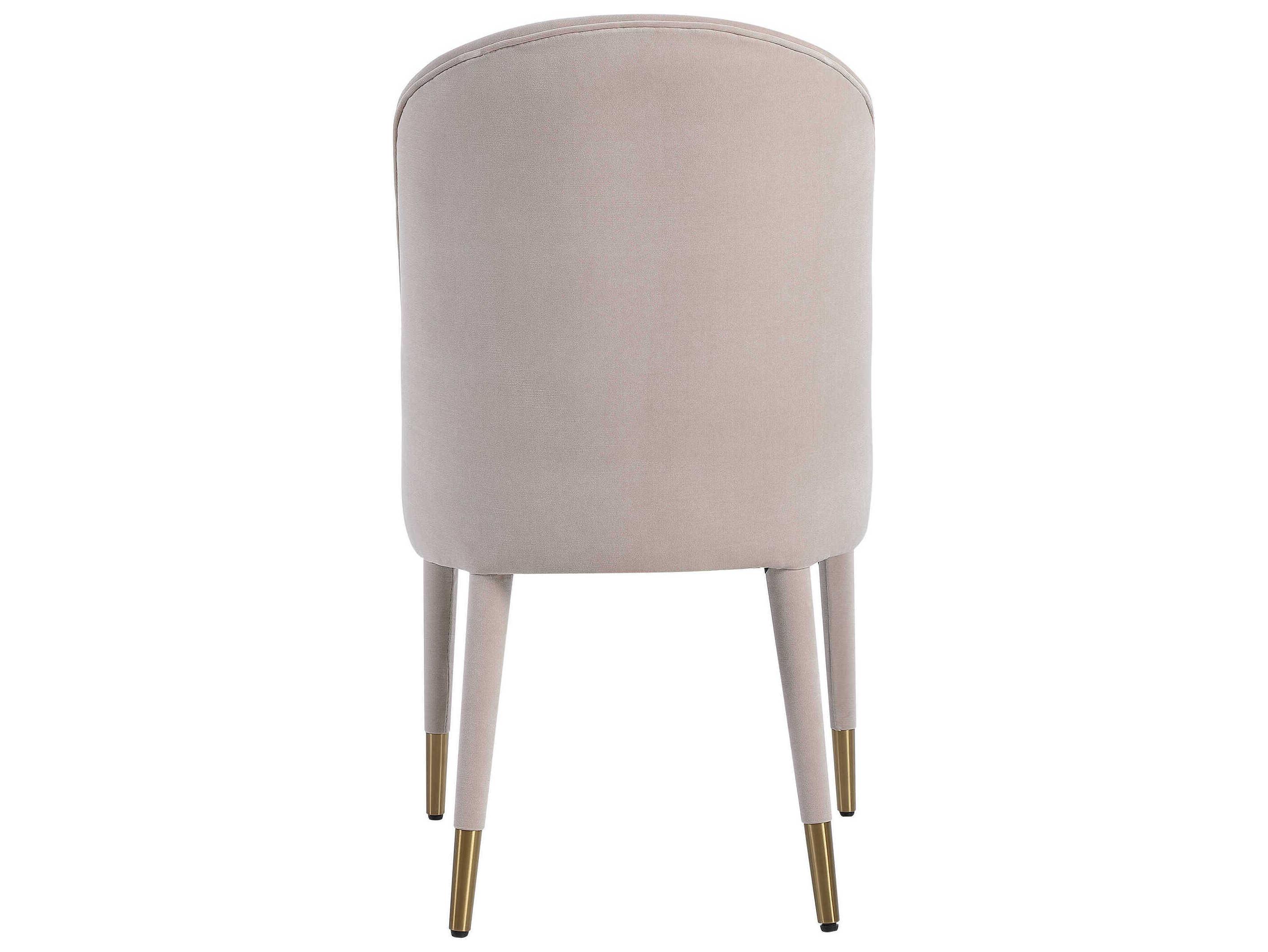 Uttermost Brie Fabric Champagne Upholstered Side Dining Chair Set of 2