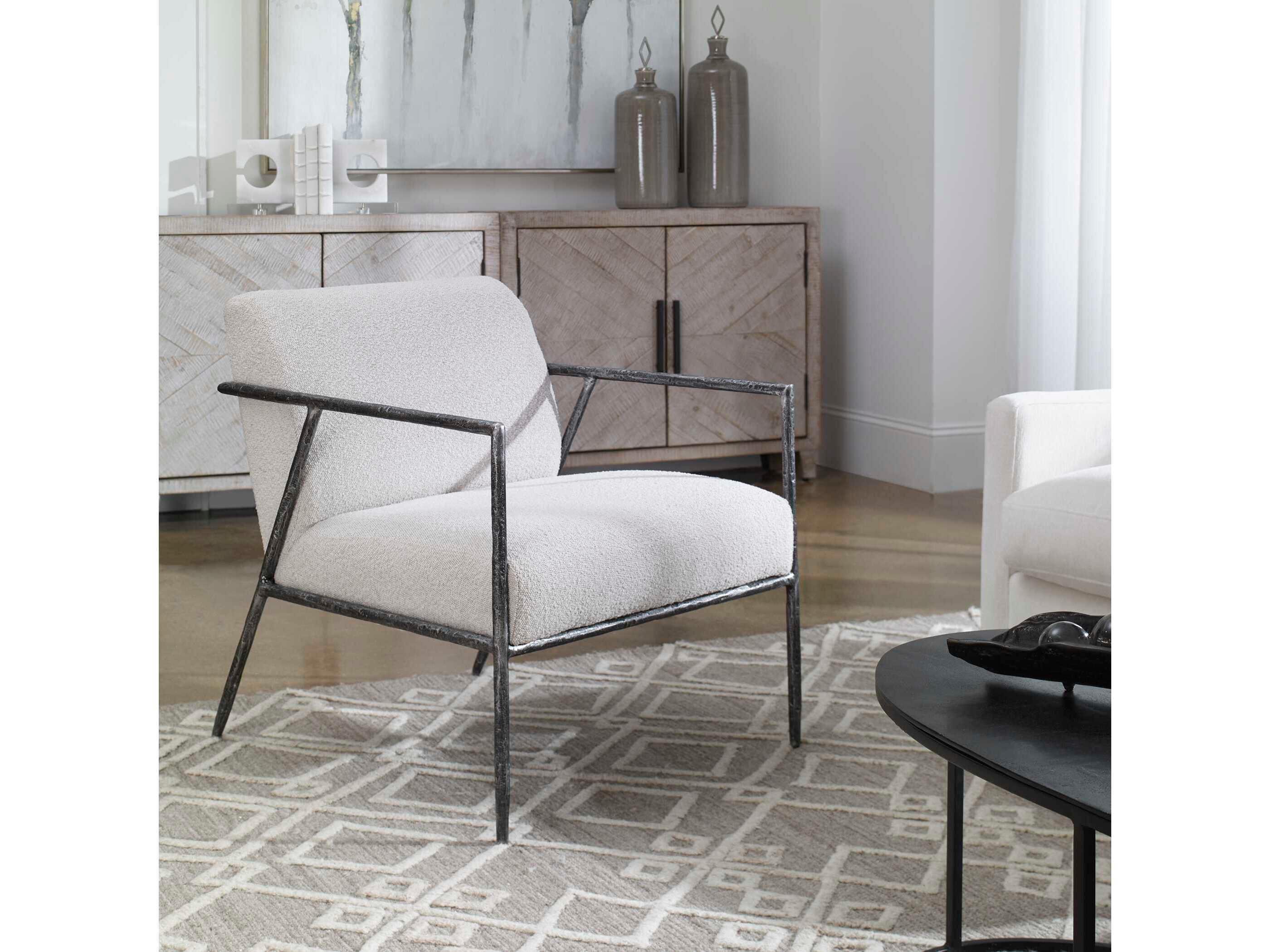Uttermost Brisbane Gray Fabric Accent Chair