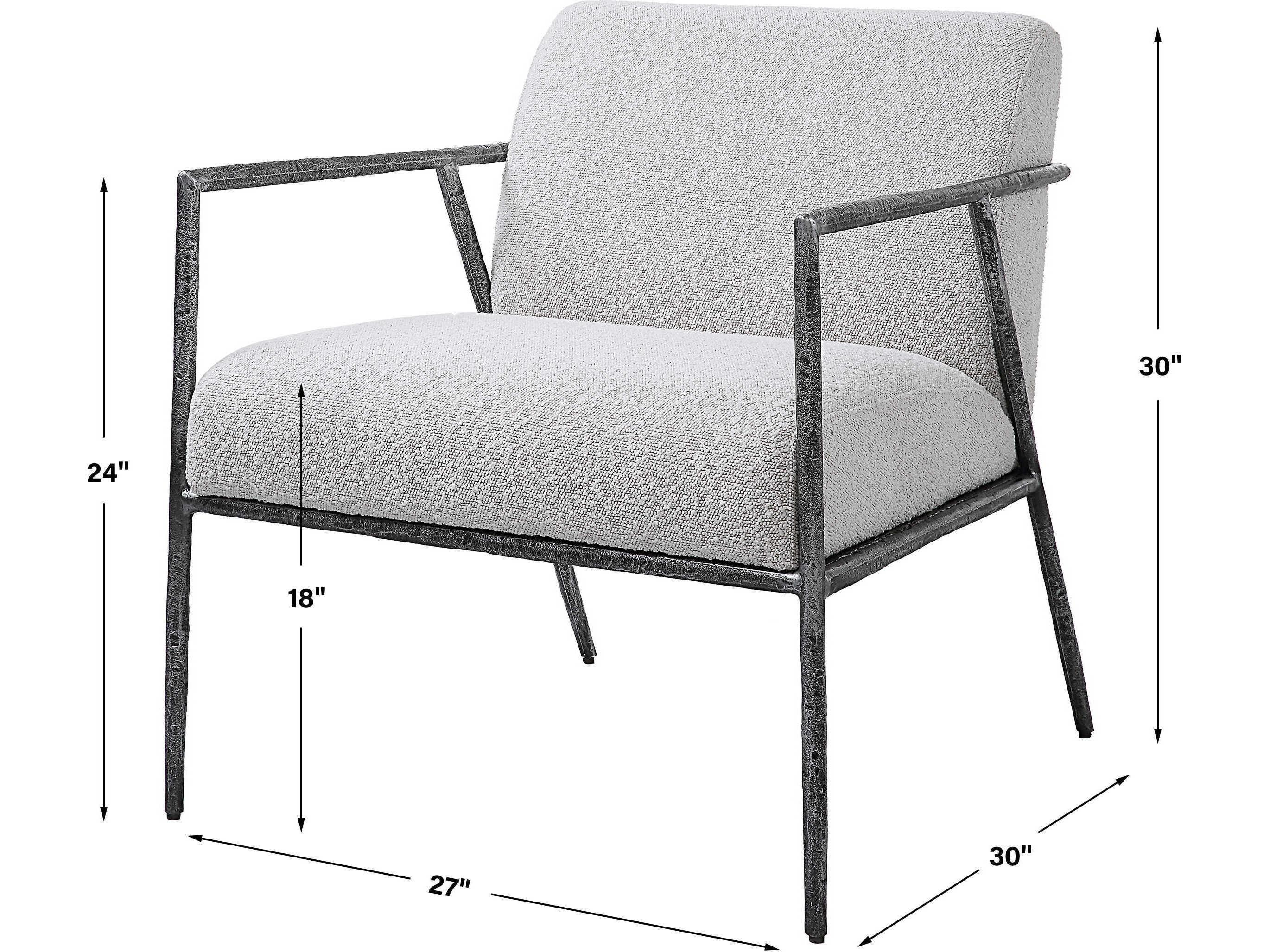 Uttermost Brisbane Gray Fabric Accent Chair