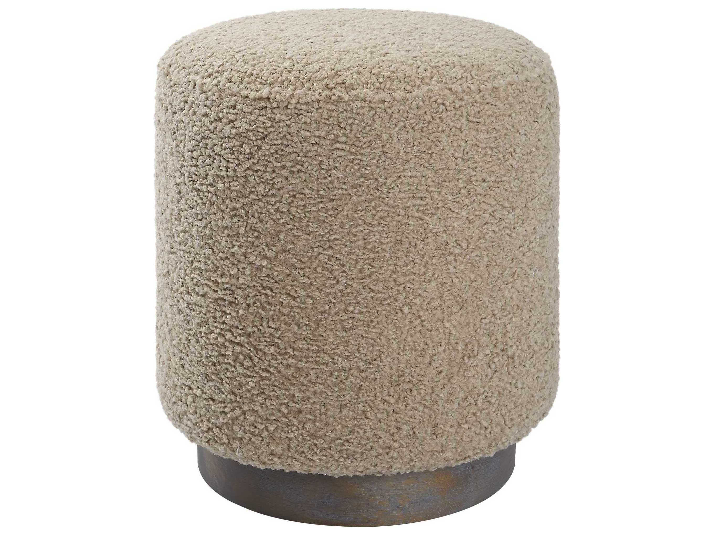 Uttermost Avila Casual Latte Beige Upholstered Ottoman