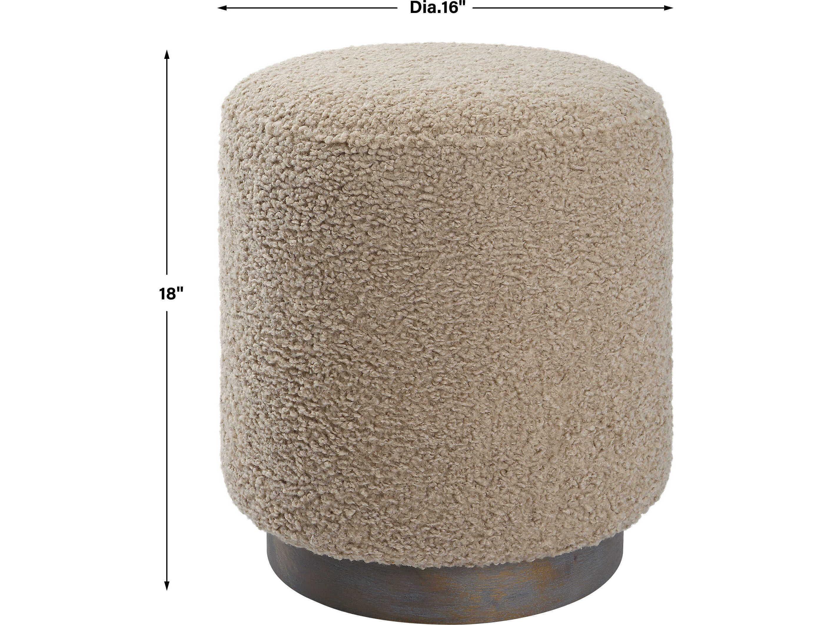 Uttermost Avila Casual Latte Beige Upholstered Ottoman