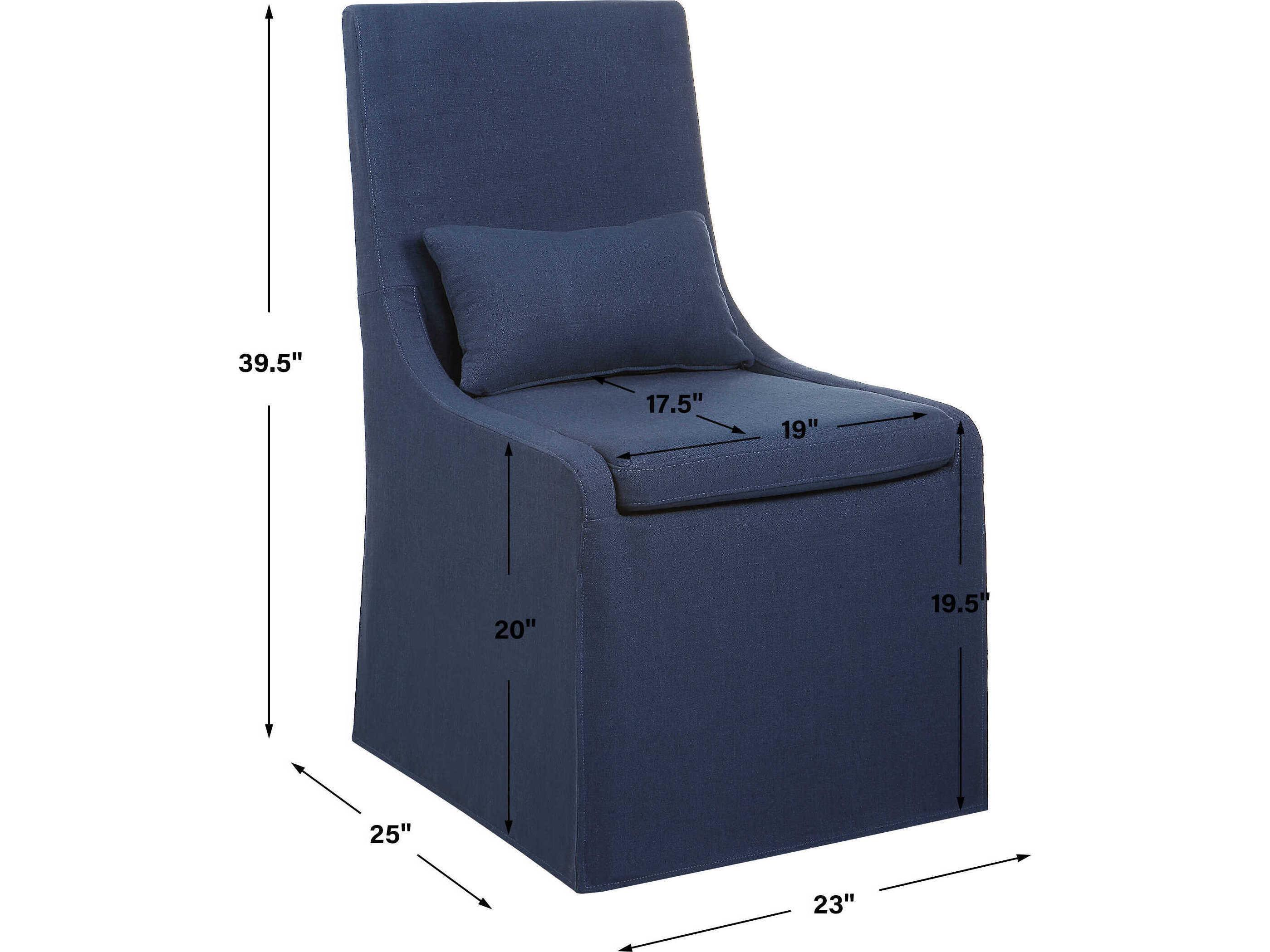 Uttermost Coley Ply Wood Blue Upholstered Side Dining Chair