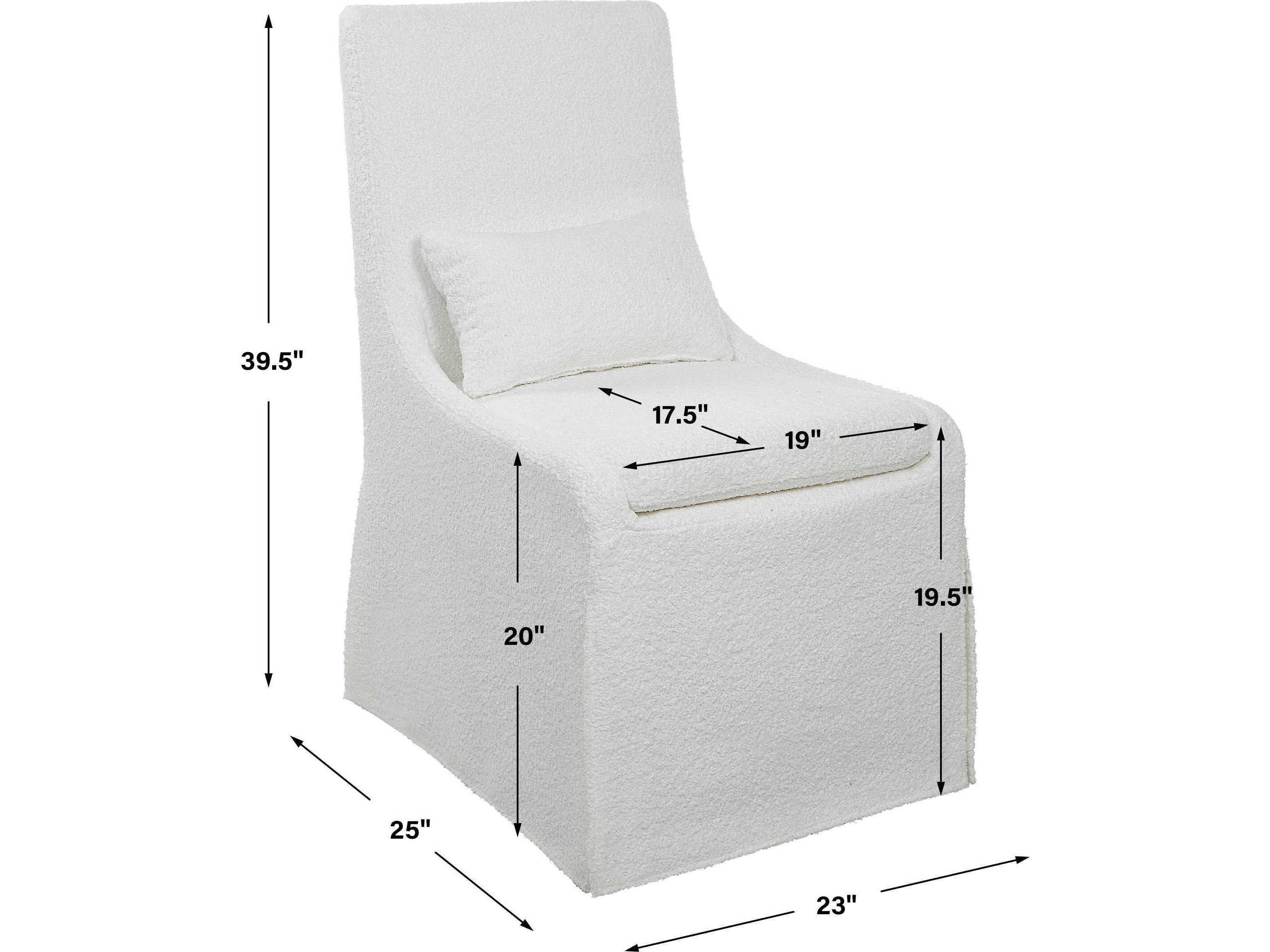 Uttermost Coley Ply Wood White Upholstered Side Dining Chair