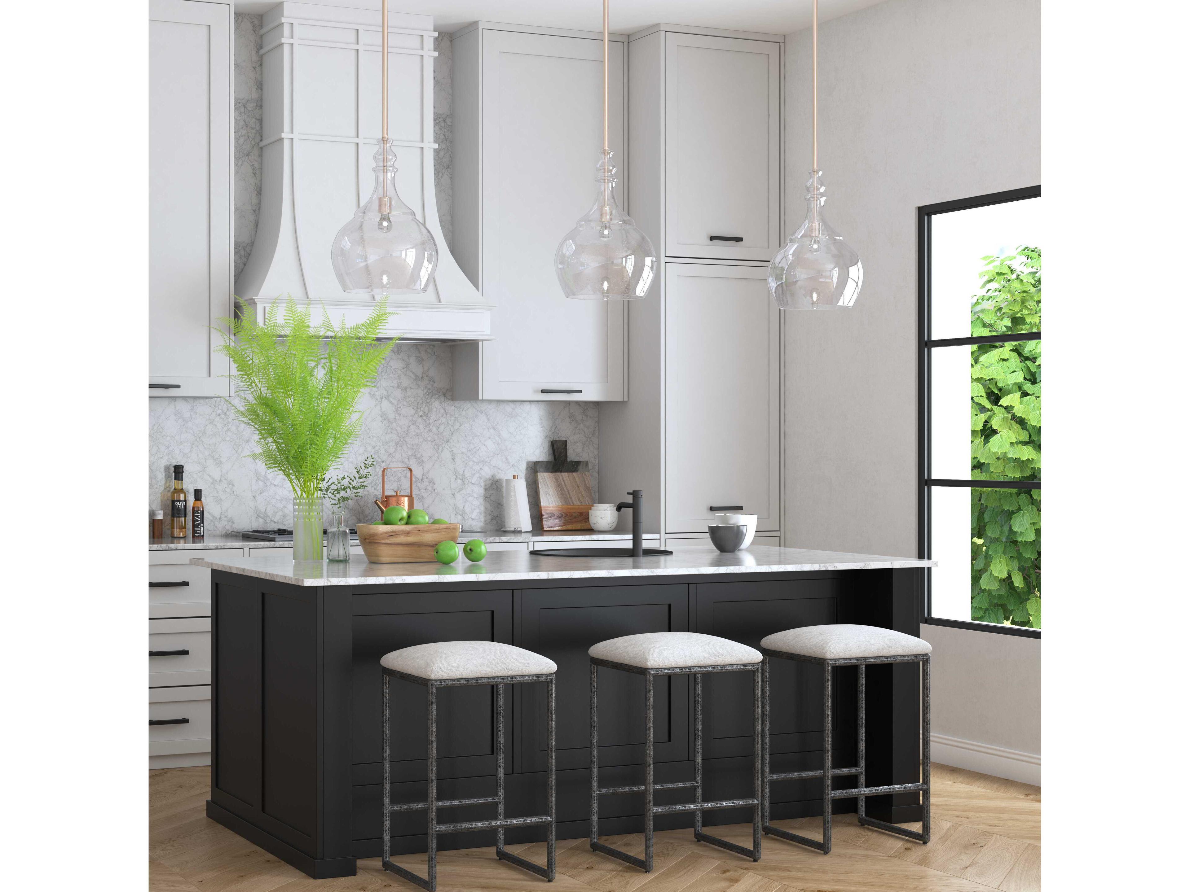 Uttermost Brisbane Upholstered Distressed Charcoal Counter Stool