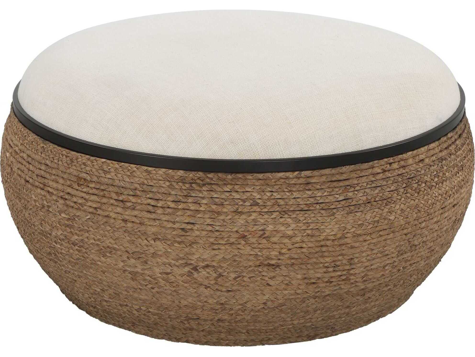 Uttermost Island Natural Brown Upholstered Ottoman