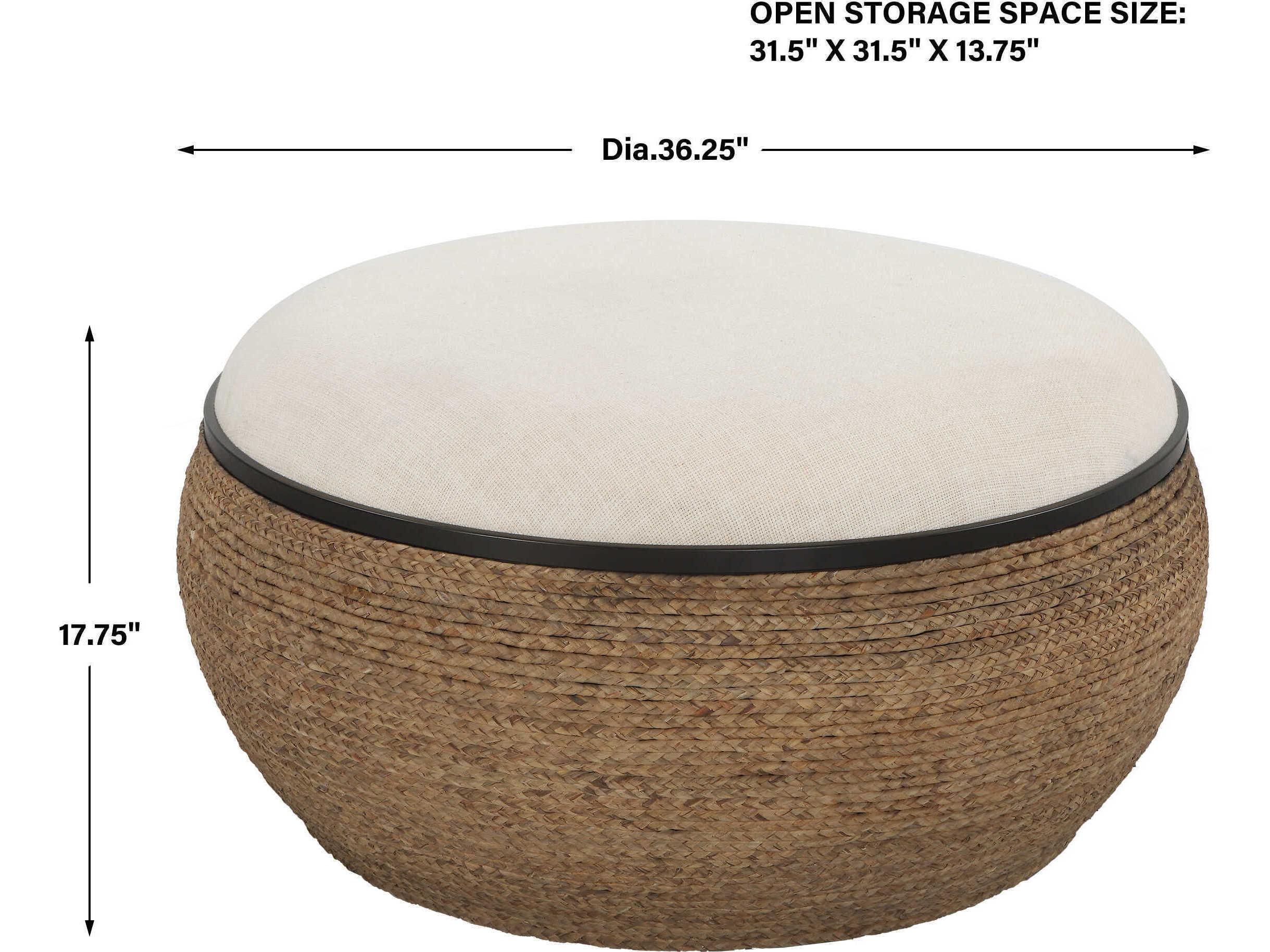Uttermost Island Natural Brown Upholstered Ottoman