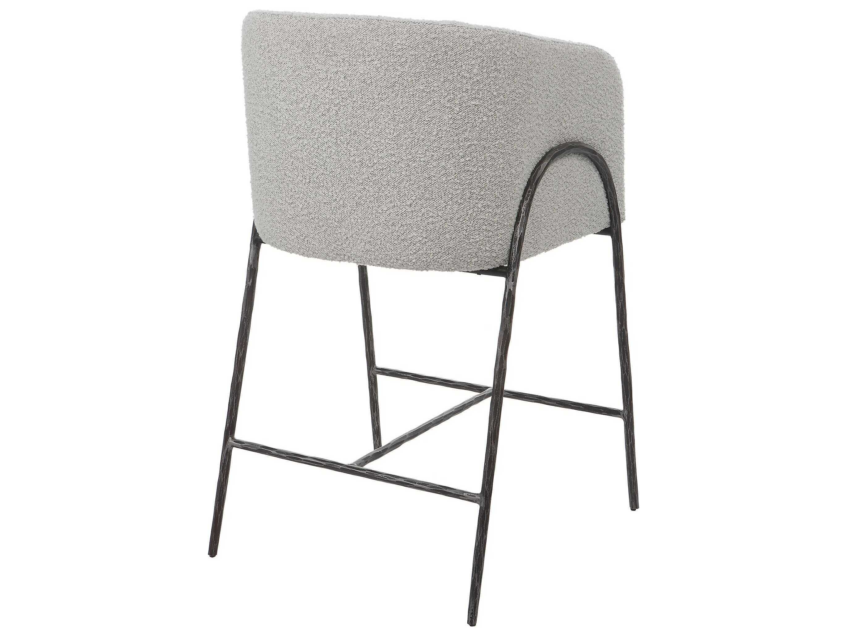 Uttermost Jacobson Upholstered Aged Black Counter Stool