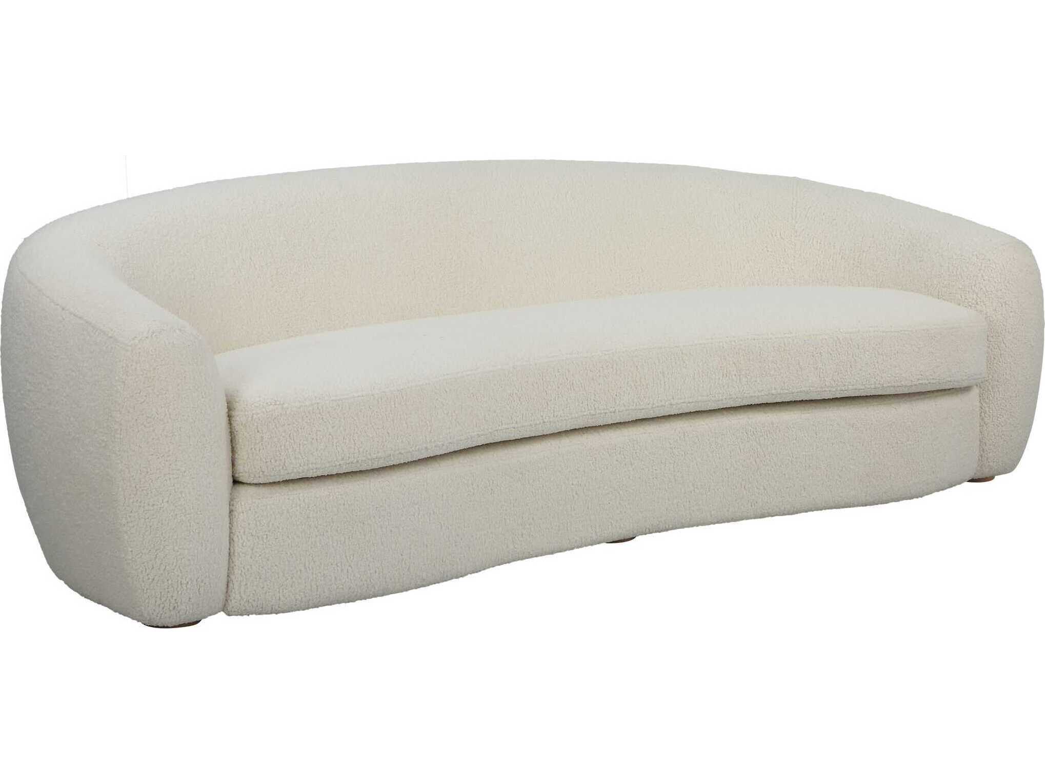 Uttermost Capra Art Deco White Upholstered Sofa