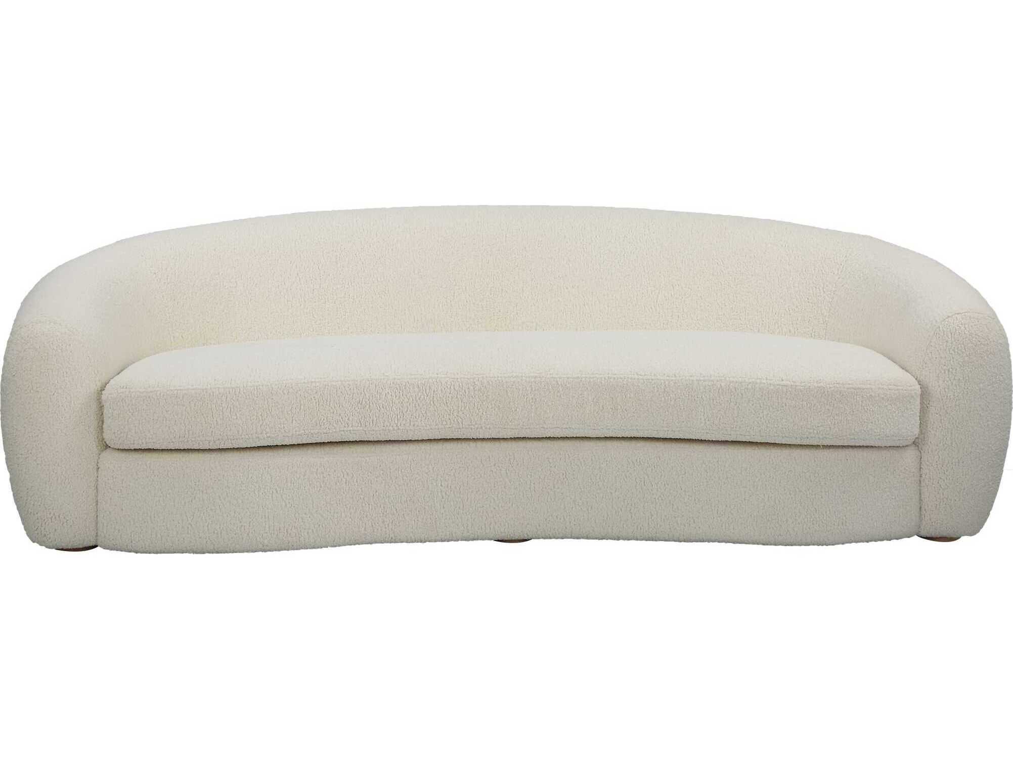 Uttermost Capra Art Deco White Upholstered Sofa