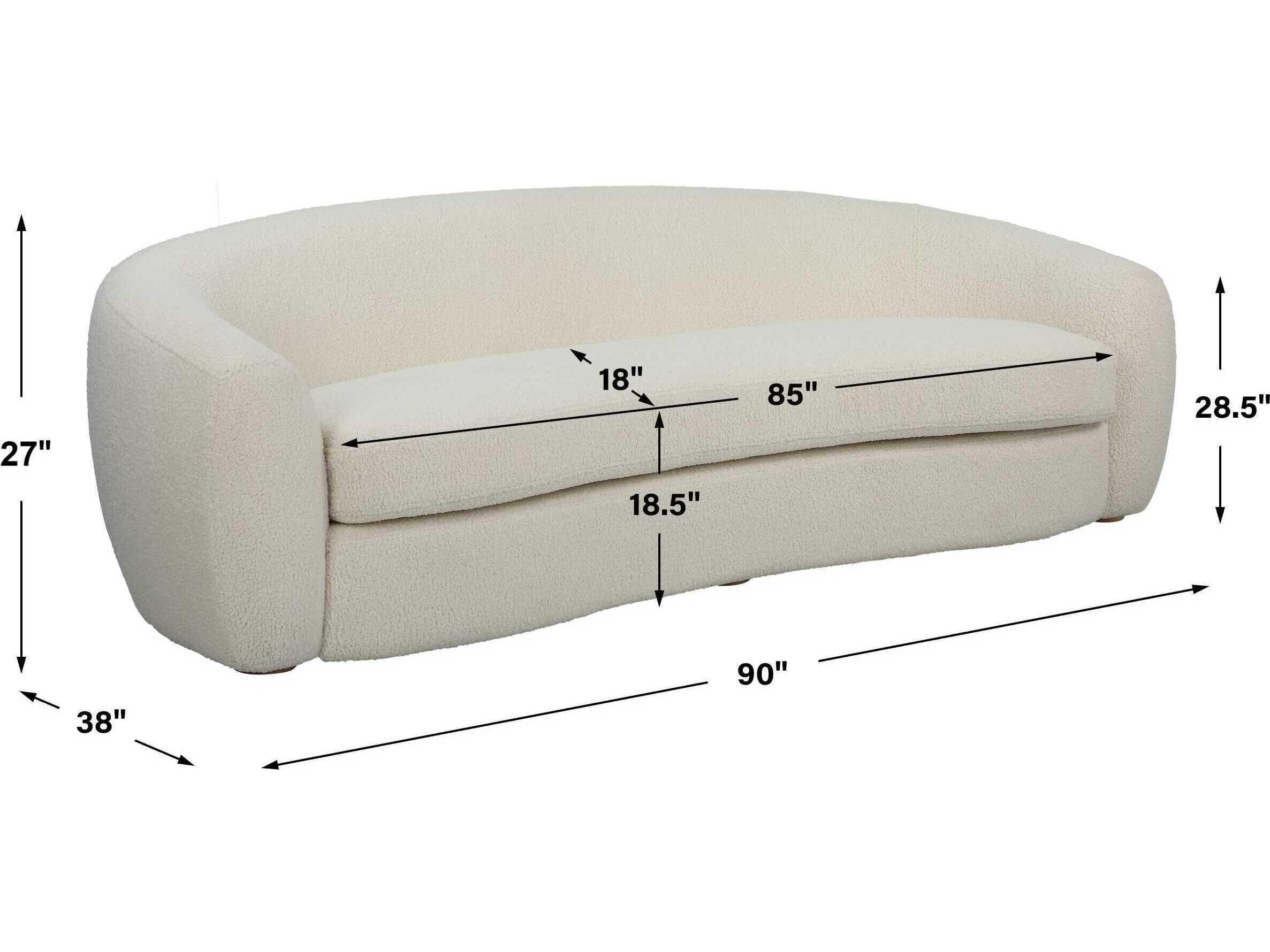 Uttermost Capra Art Deco White Upholstered Sofa