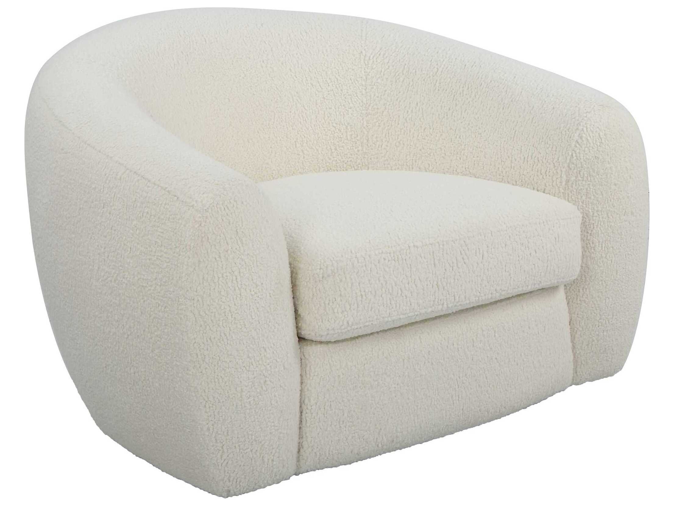 Uttermost Capra Swivel White Fabric Accent Chair